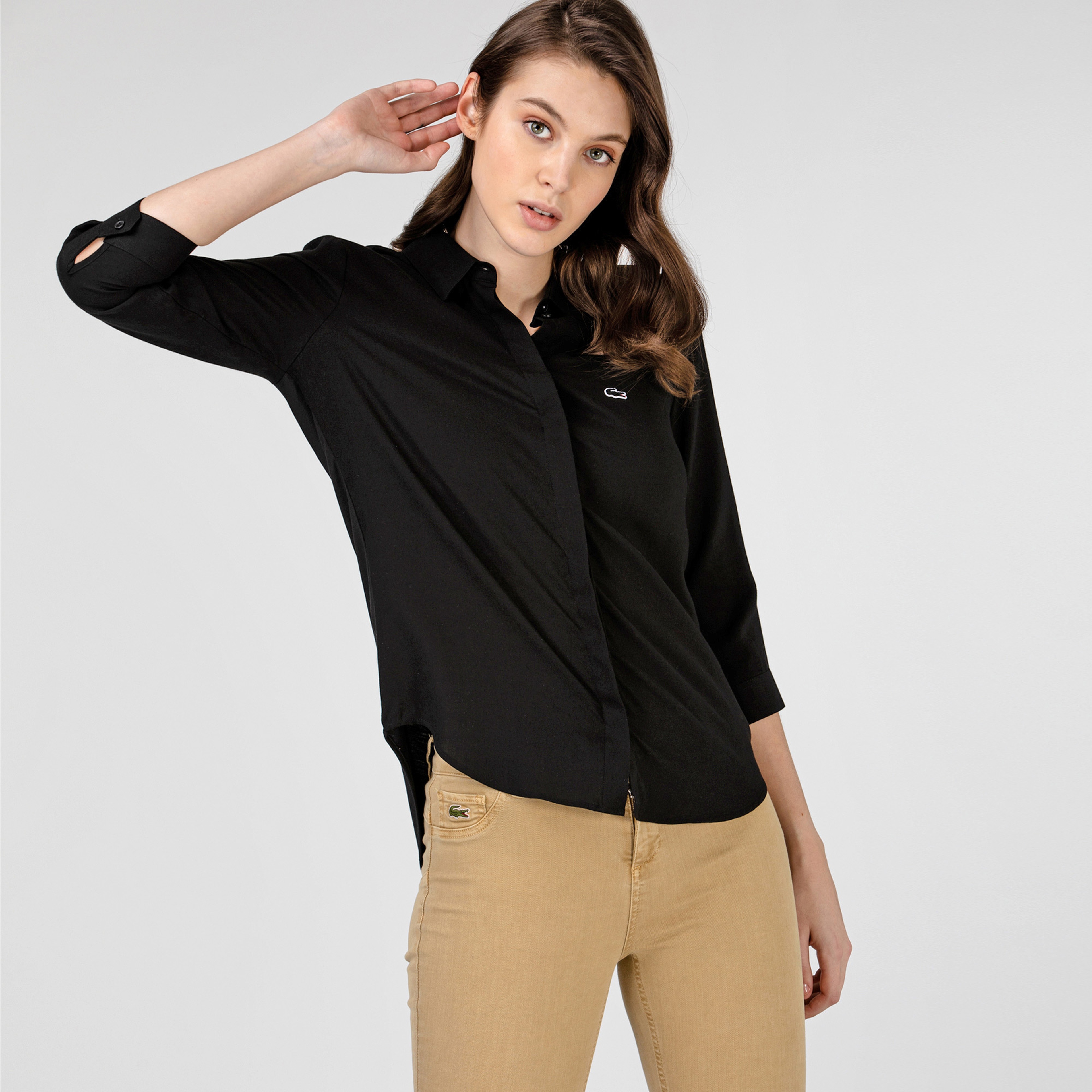 Lacoste Kadın Siyah Gömlek