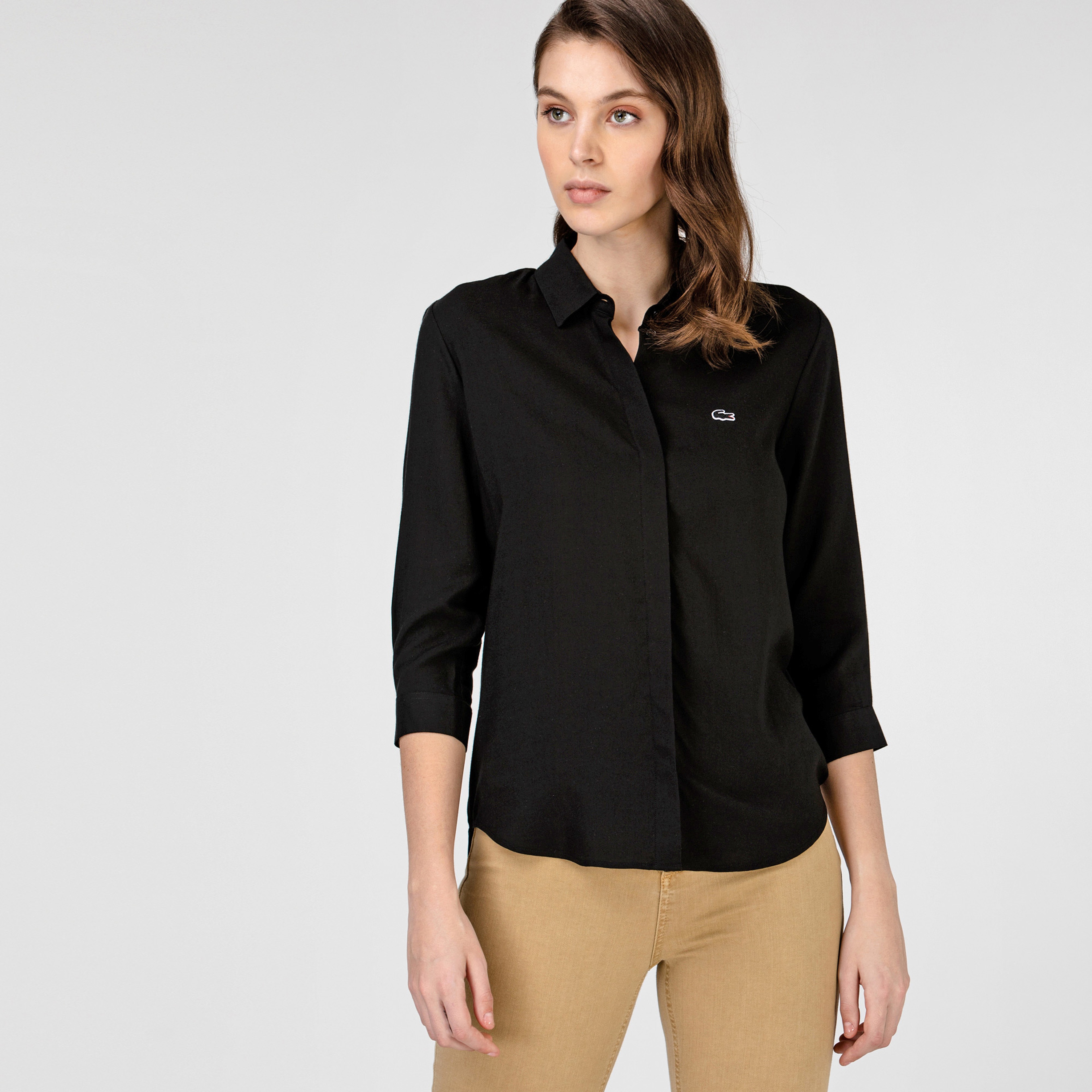 Lacoste Kadın Siyah Gömlek