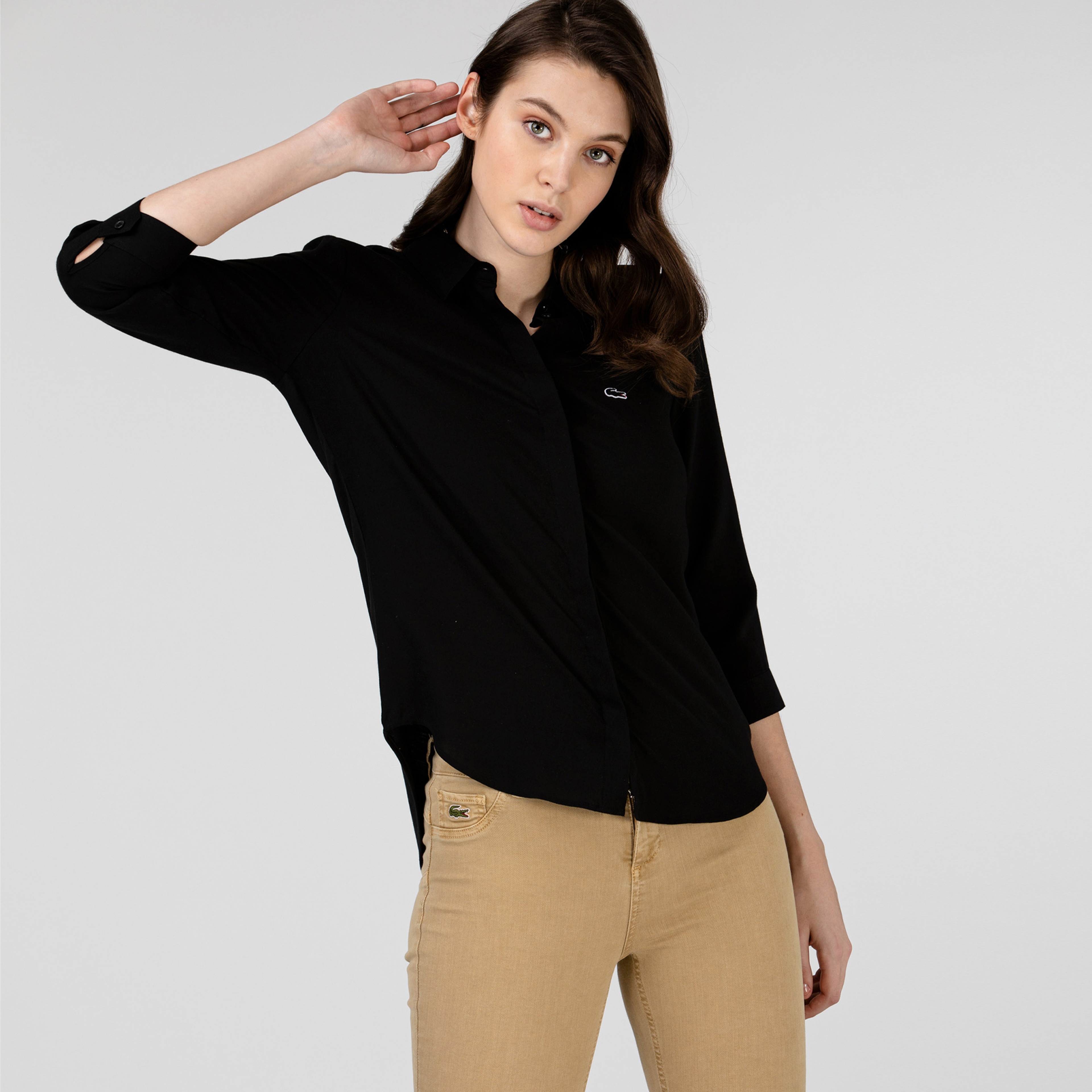 Lacoste Kadın Siyah Gömlek