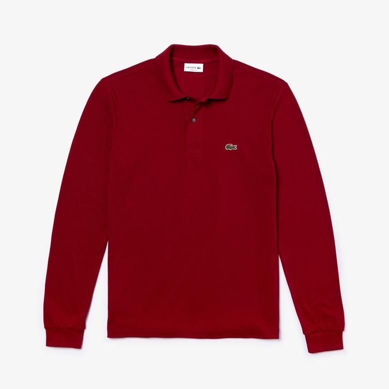L.12.12 Erkek Classic Fit Uzun Kollu Bordo Polo