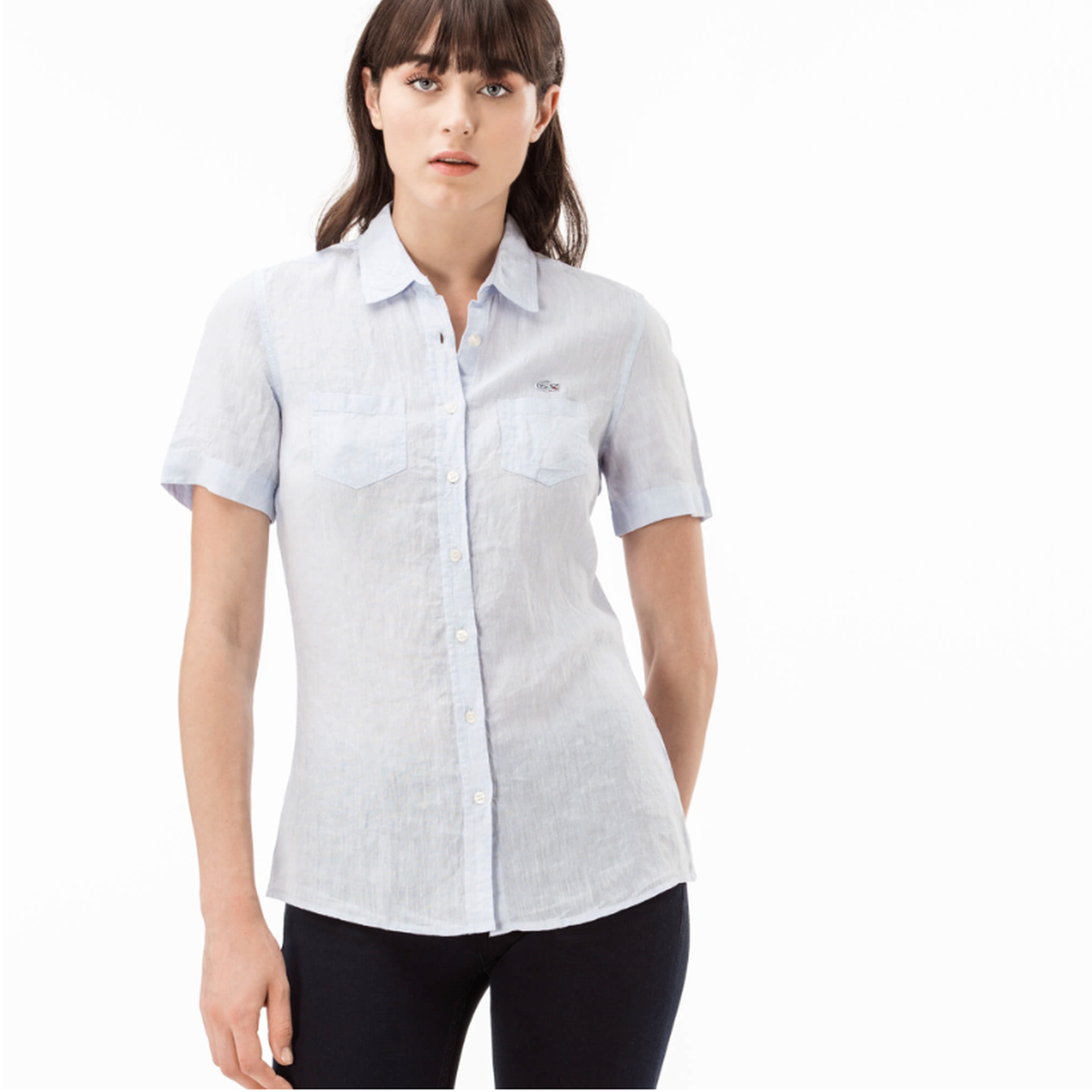 Lacoste Kadın Mavi Regular Fit Gömlek