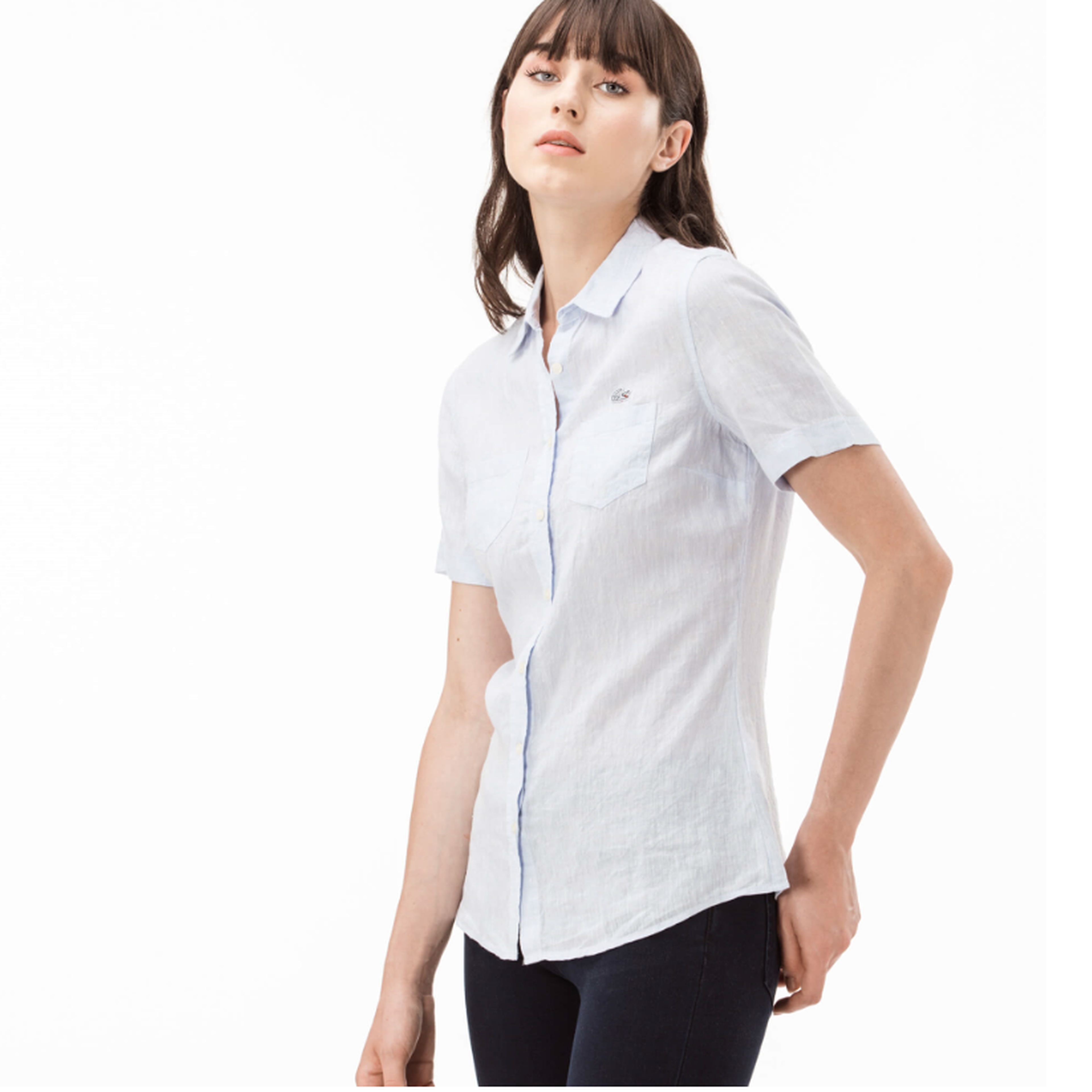 Lacoste Kadın Mavi Regular Fit Gömlek