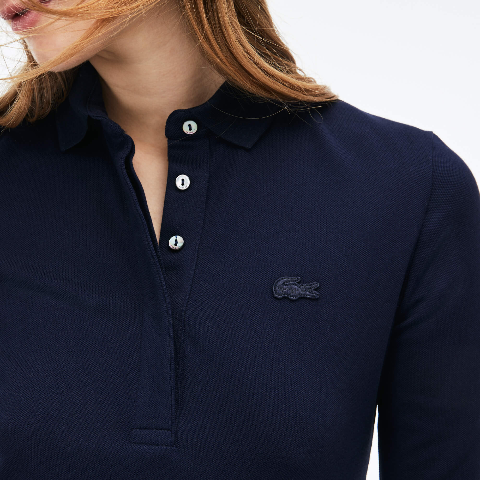 Lacoste Kadın Slim Fit Lacivert Polo