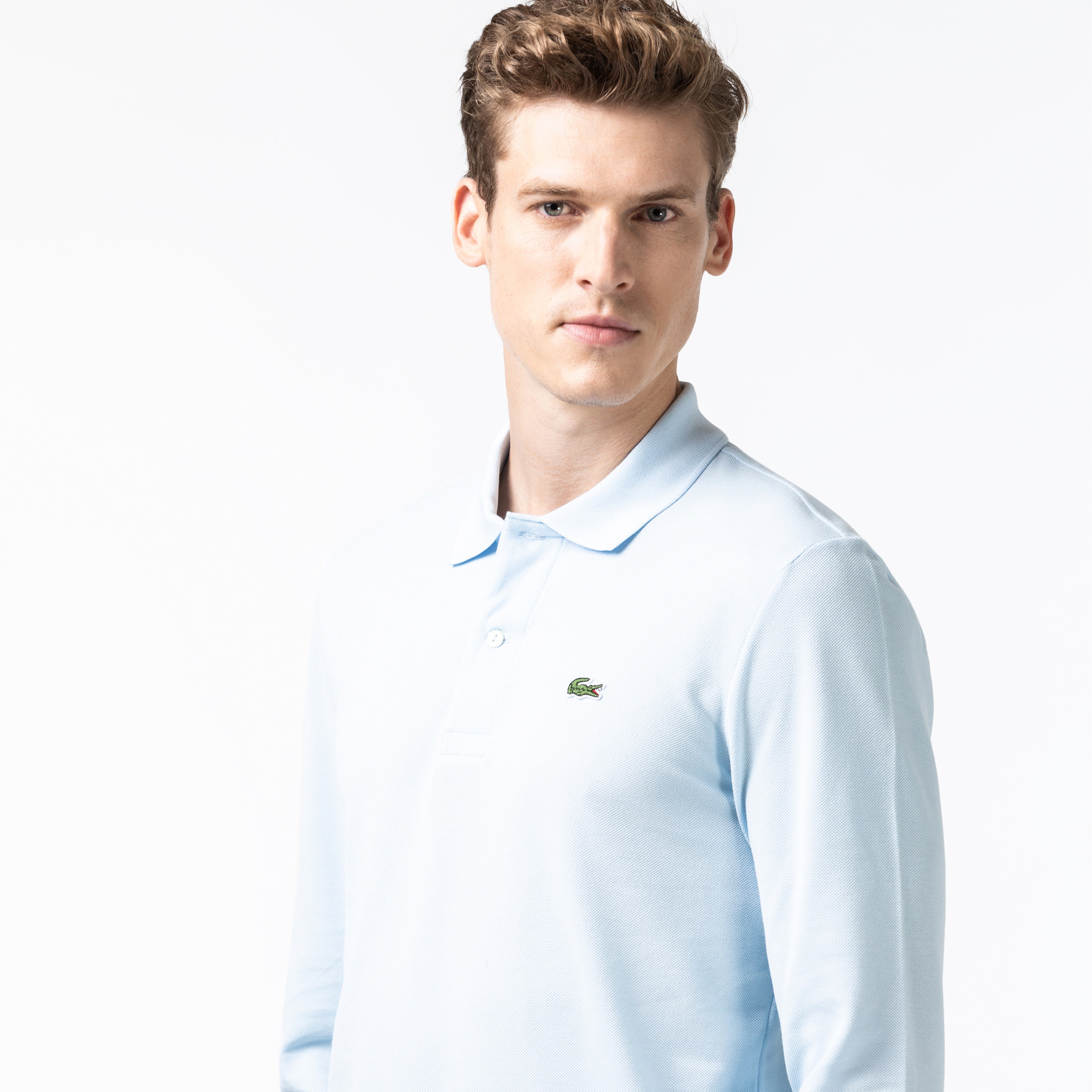 Lacoste Erkek Classic Fit Uzun Kollu L1312 Açık Mavi Polo