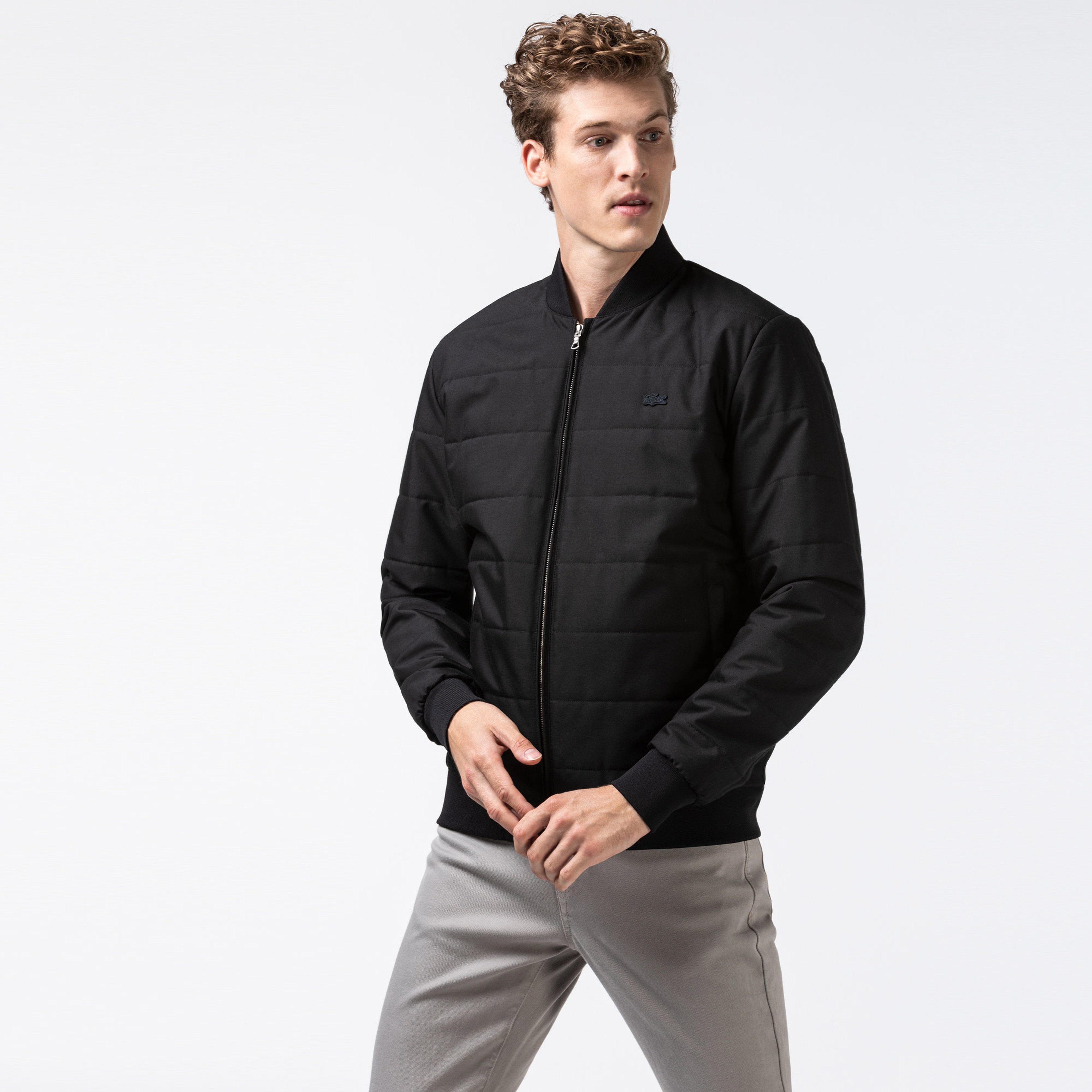 Lacoste Erkek Siyah Kapitone Mont