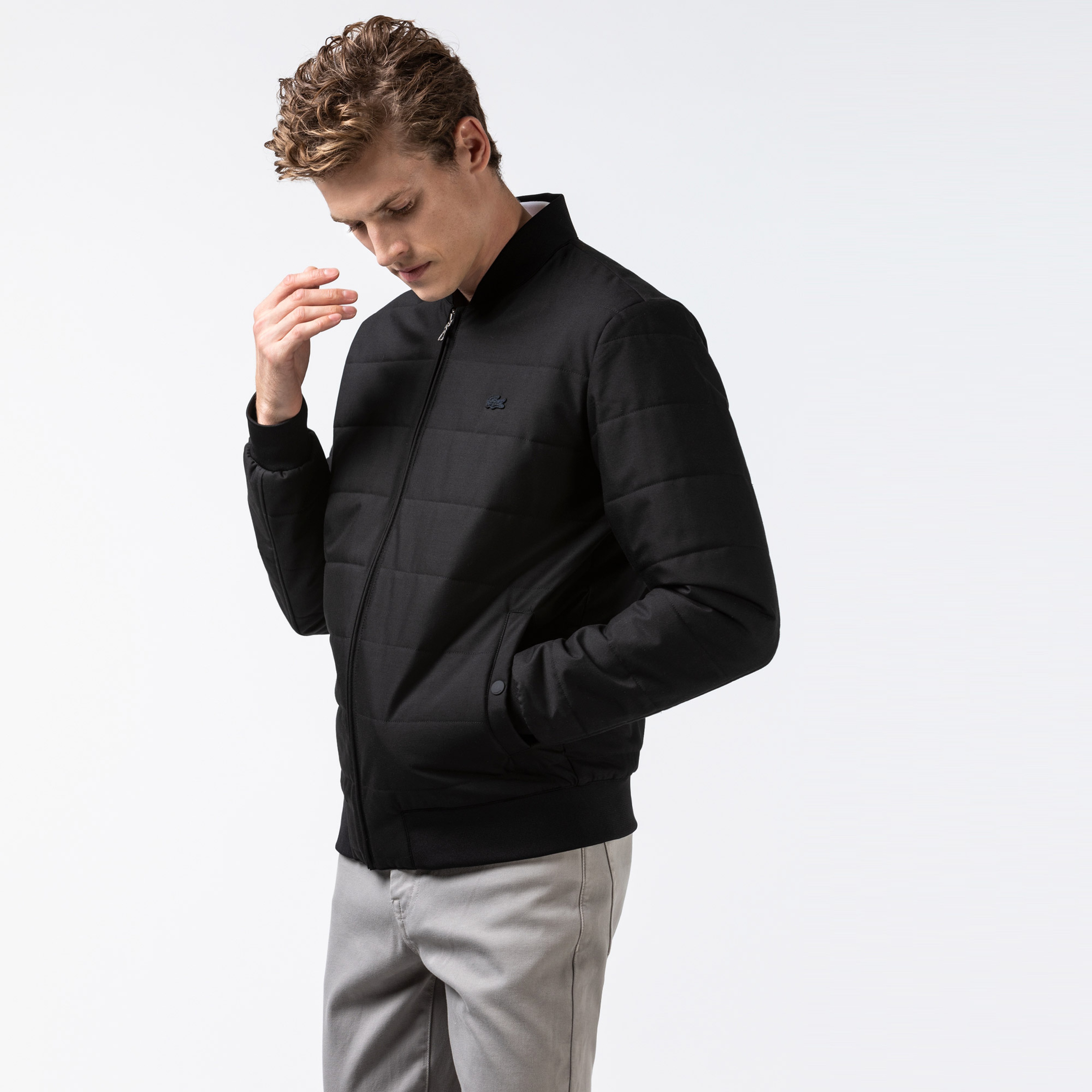 Lacoste Erkek Siyah Kapitone Mont