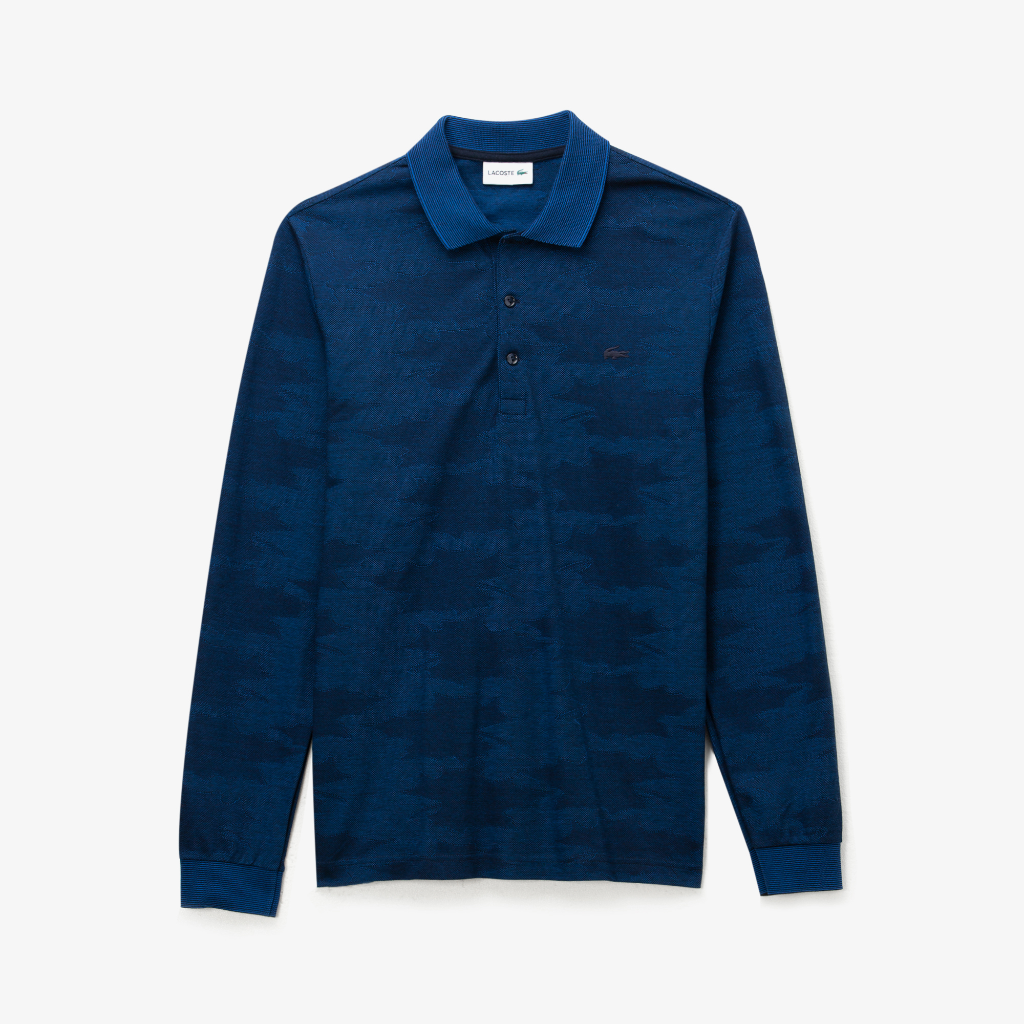 Lacoste Erkek Desenli Uzun Kollu Lacivert Polo