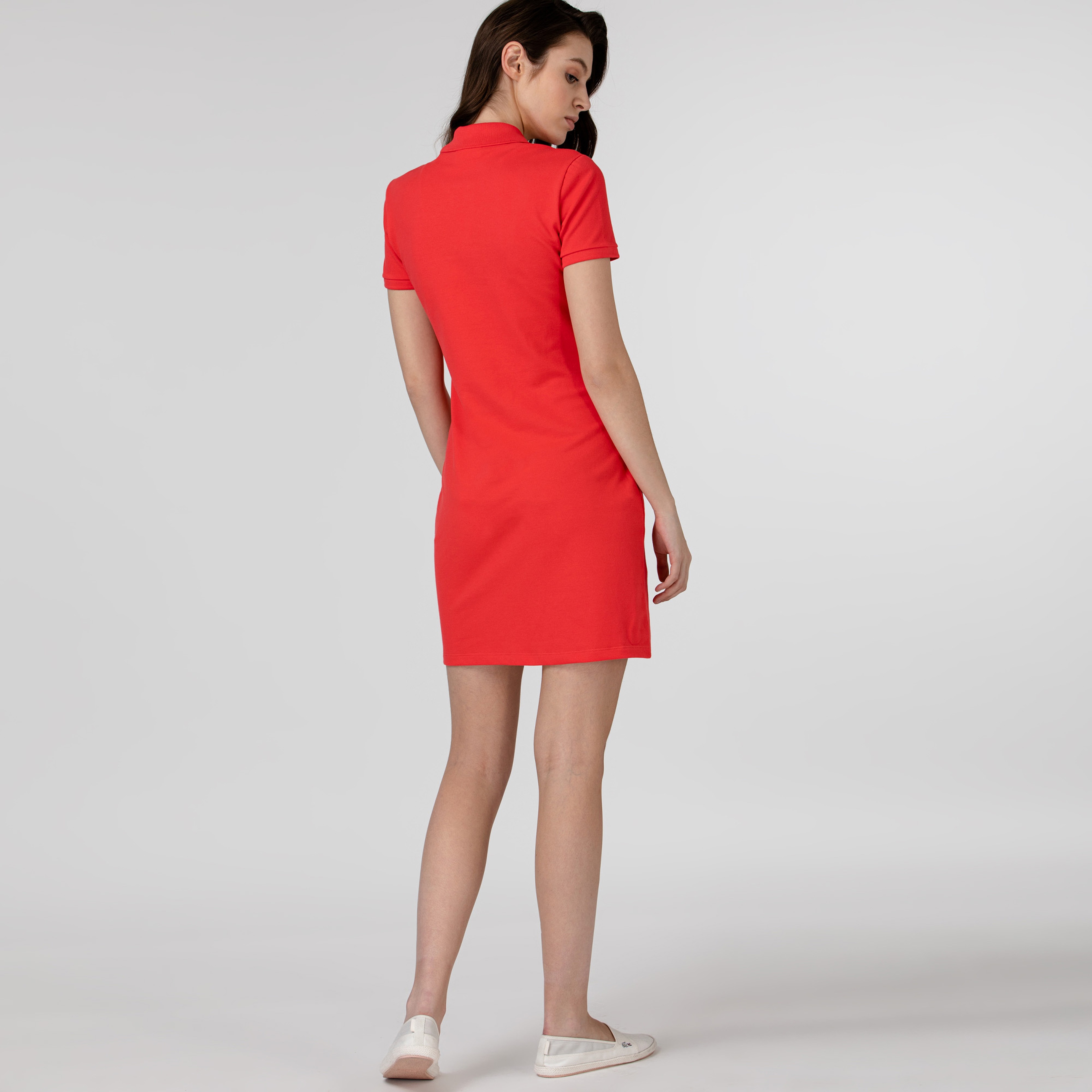 Lacoste Kadın Kırmızı Polo Yaka Elbise