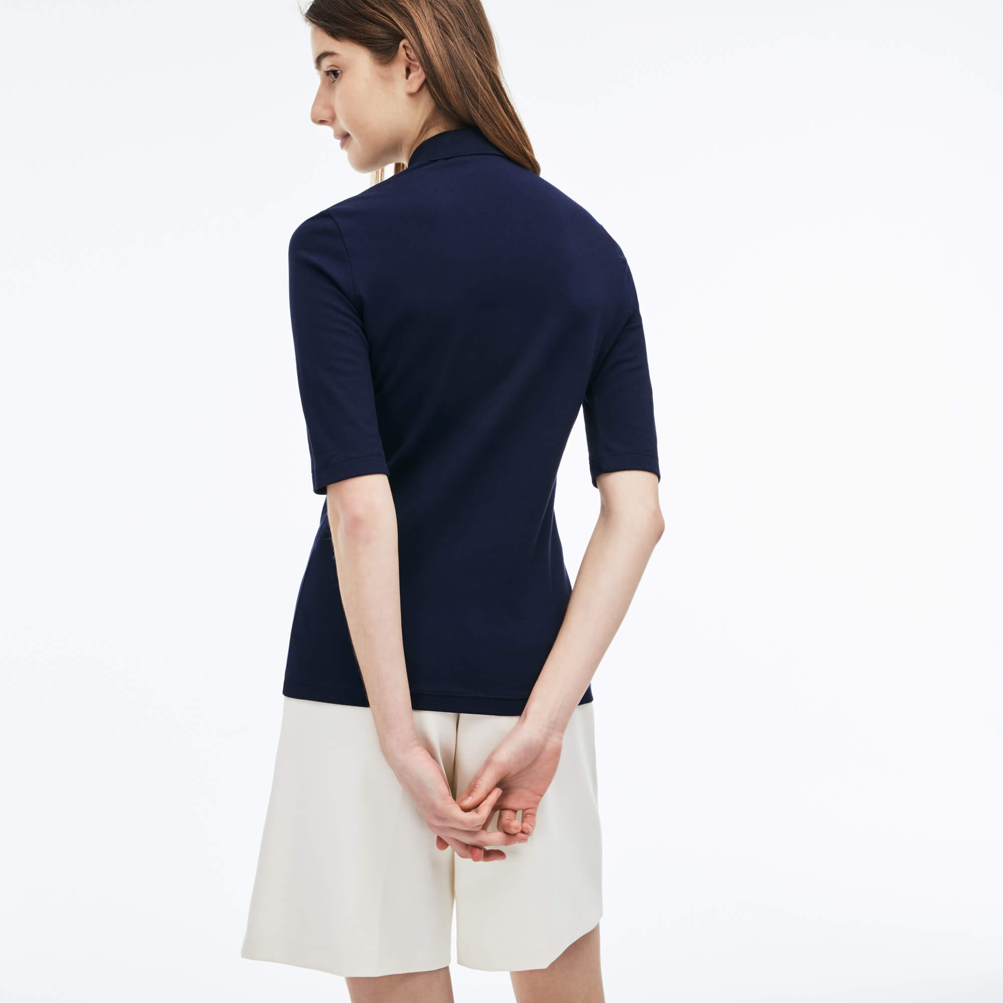 Lacoste Kadın Slim Fit Lacivert Polo