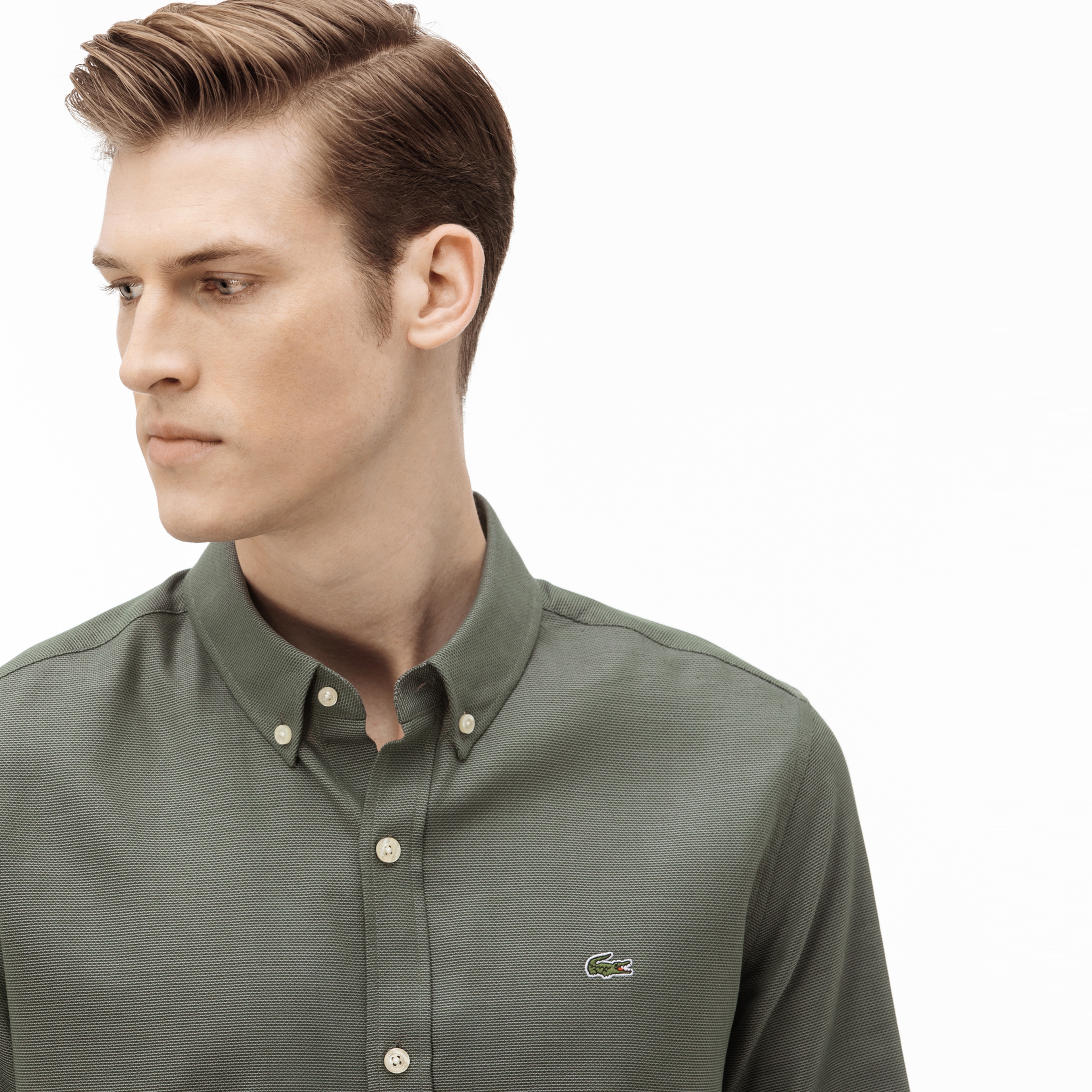 Lacoste Erkek Slim Fit Yeşil Gömlek