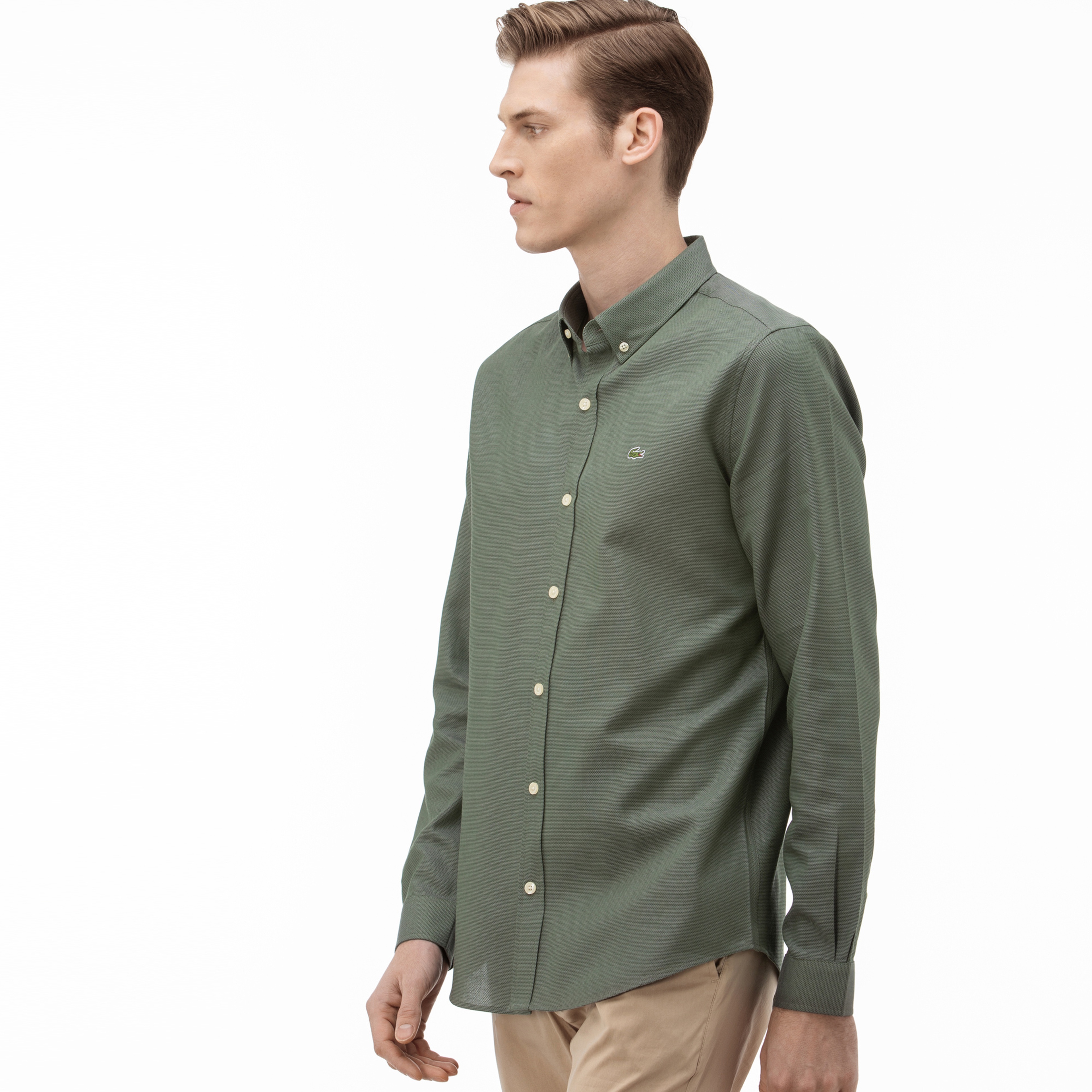 Lacoste Erkek Slim Fit Yeşil Gömlek