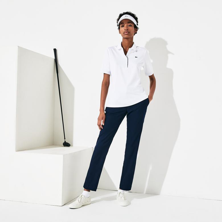 Kadın Slim Fit Beyaz Polo