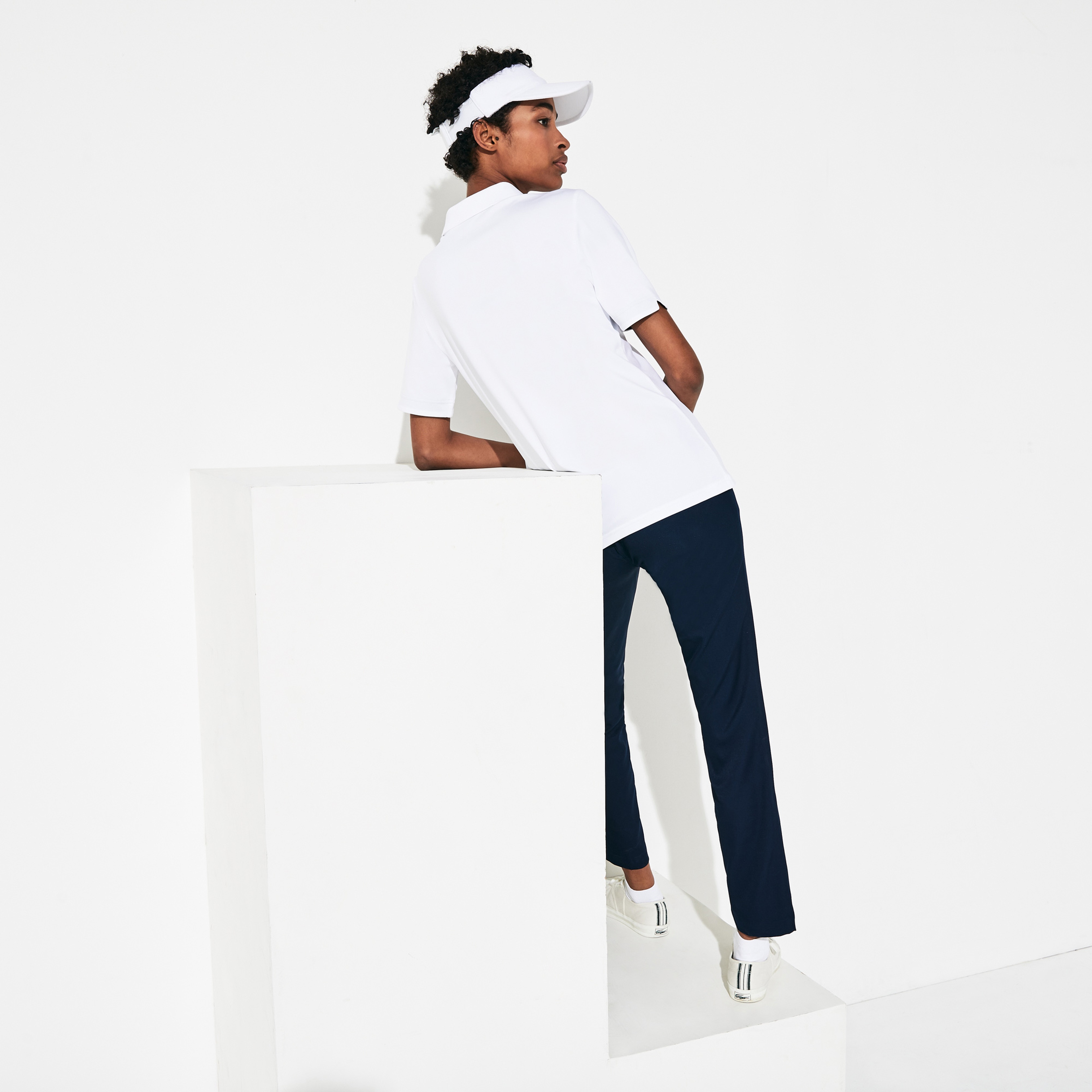 Kadın Slim Fit Beyaz Polo