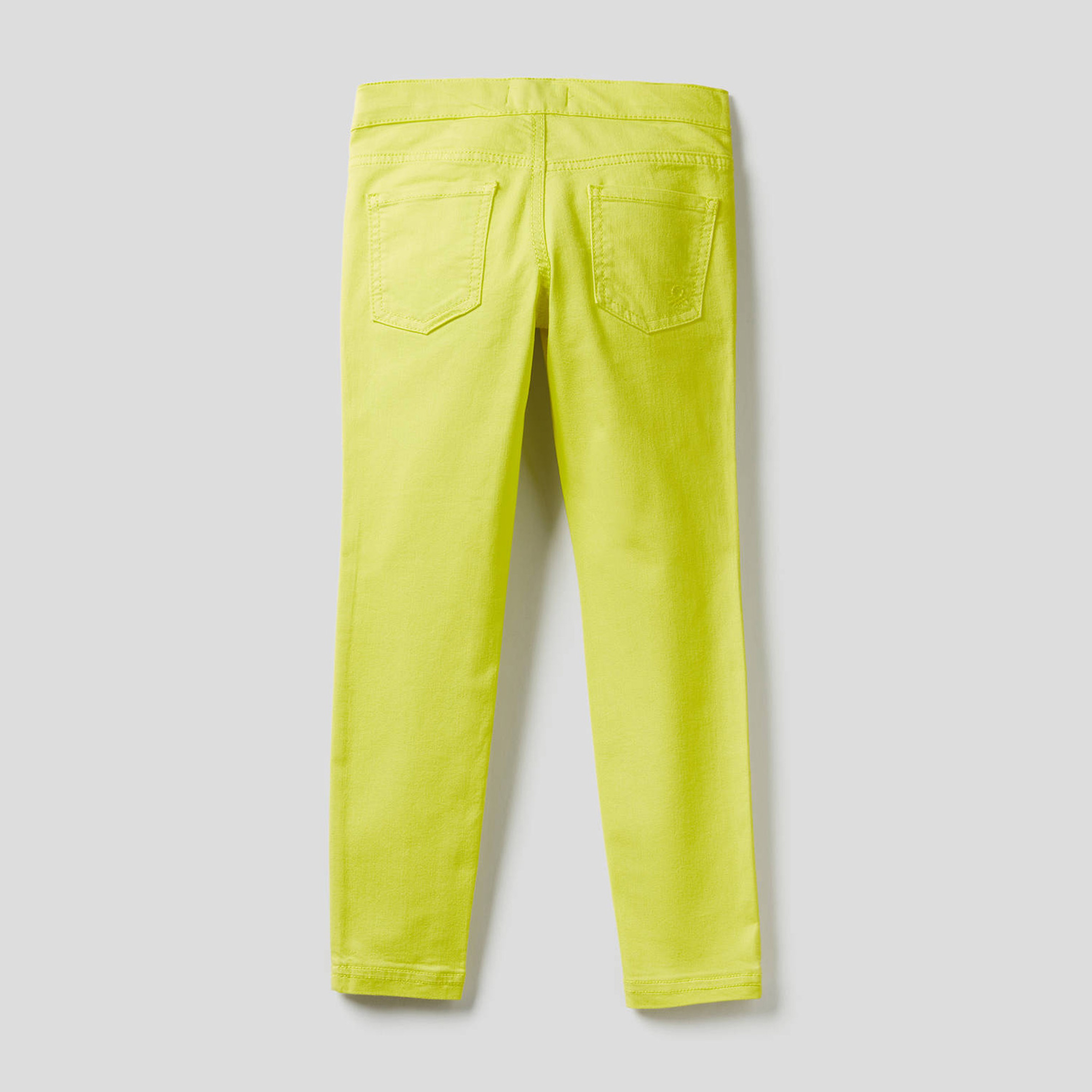 Benetton Streç Jegging Kız Çocuk Yeşil Pantolon