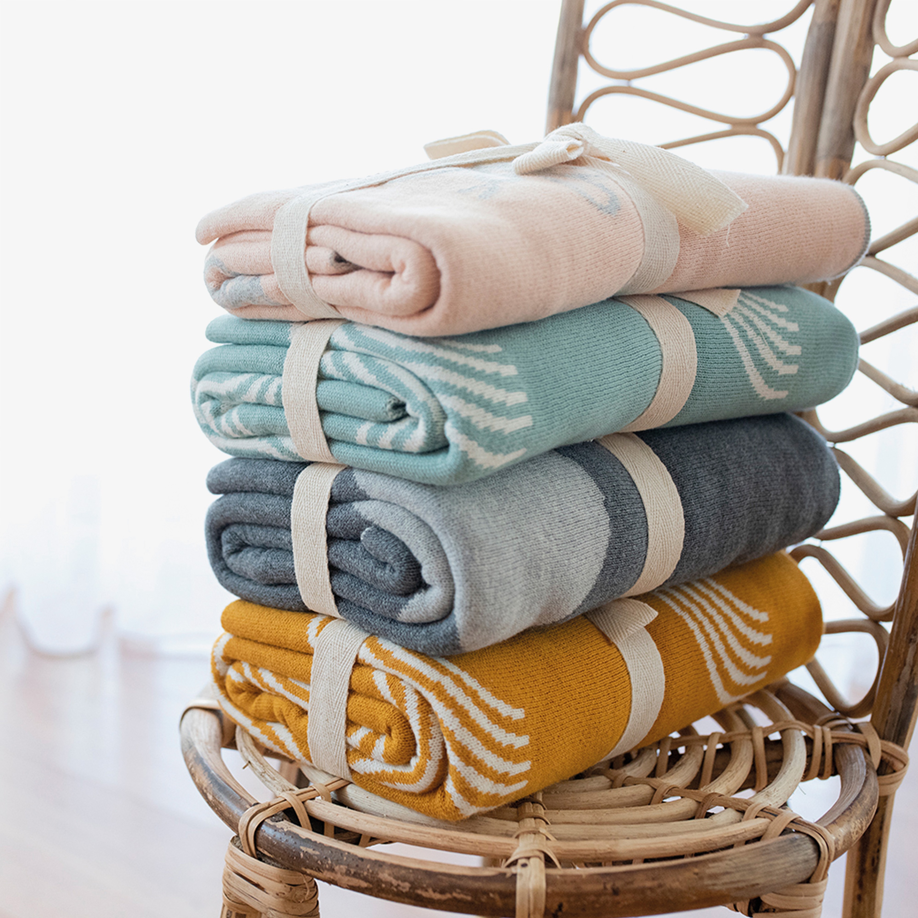 Miela Kids Mint Rainbow Çocuk Yeşil Battaniye