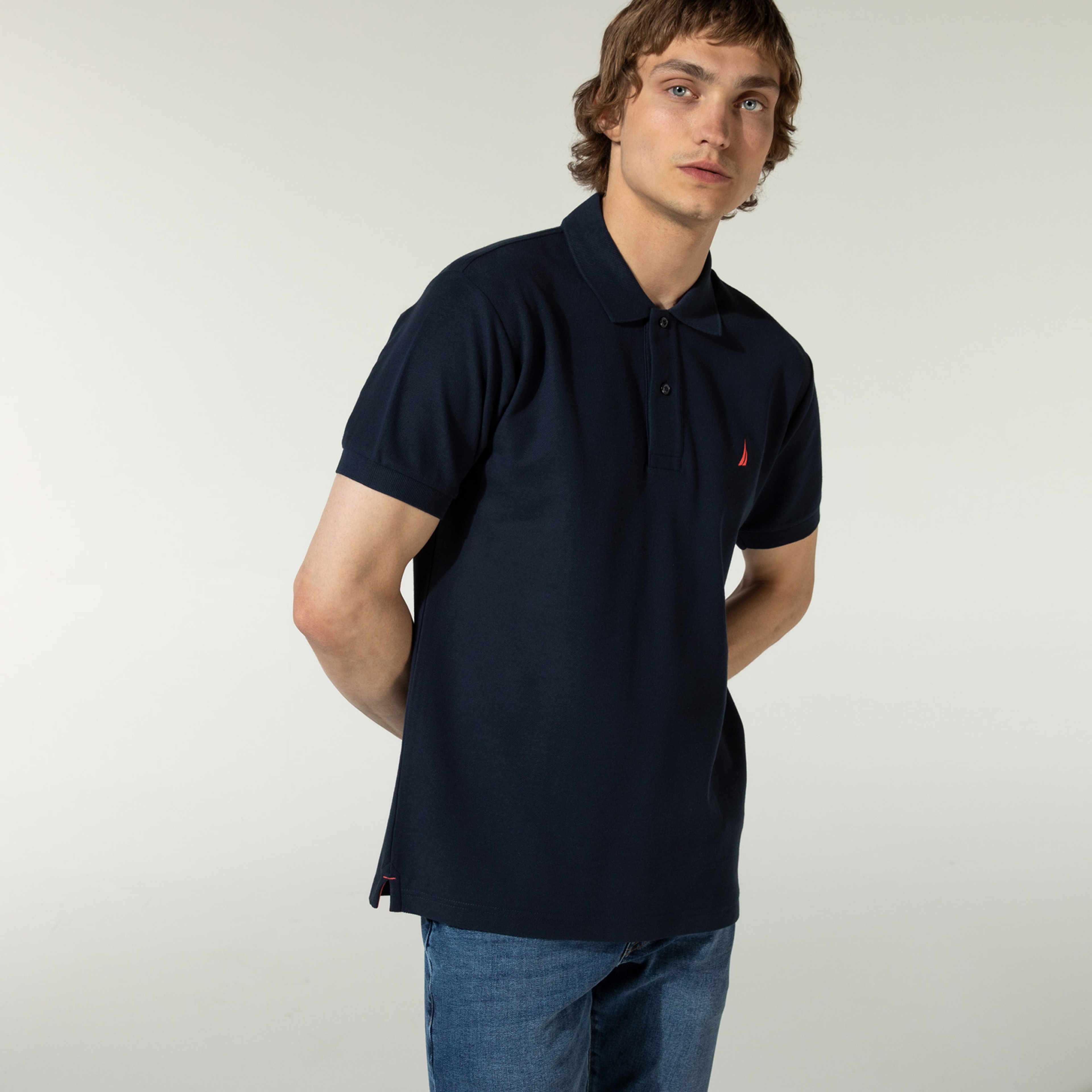 Nautica Erkek Lacivert Kısa Kollu Pamuklu Classic Fit Polo