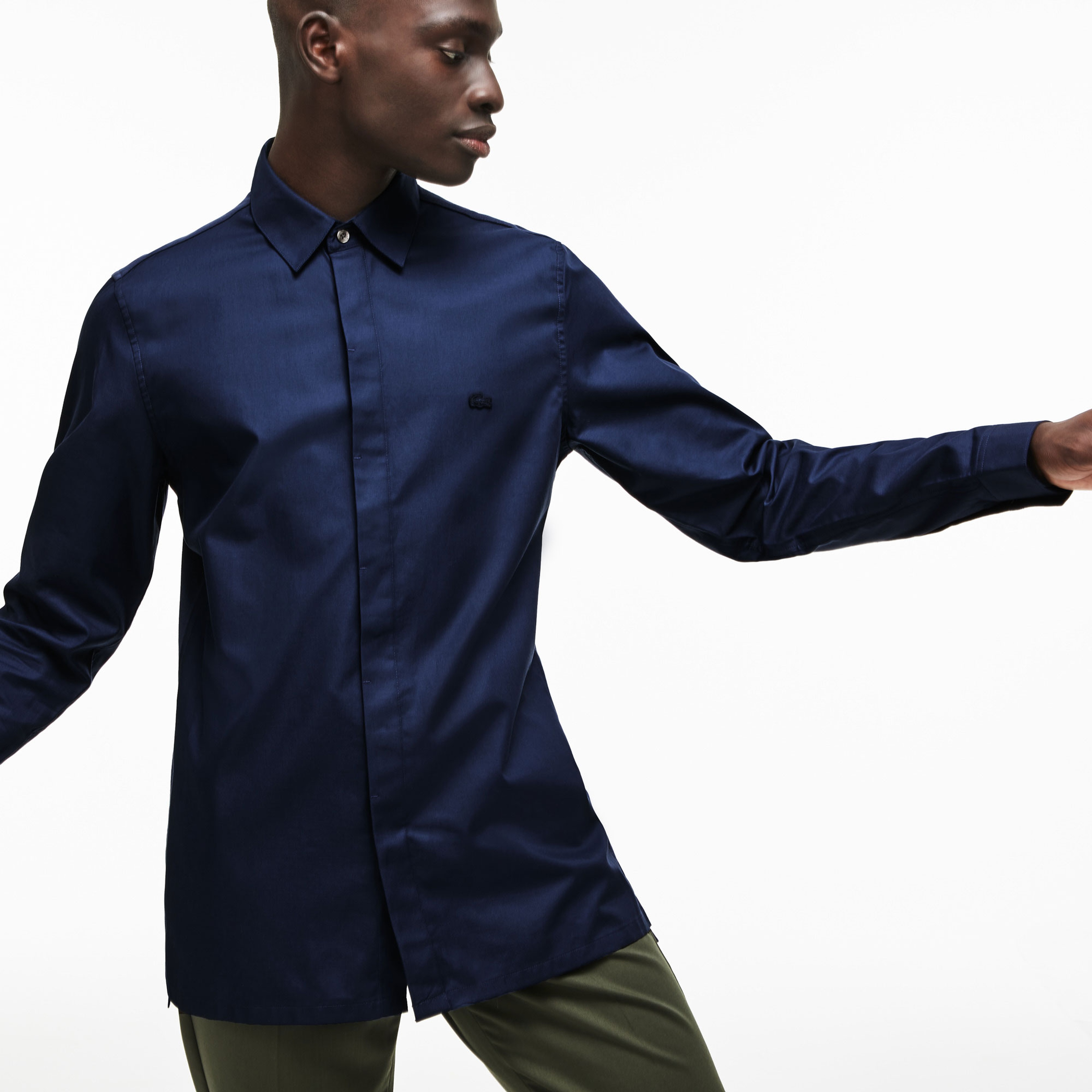 Lacoste Erkek Slim Fit Lacivert Gömlek