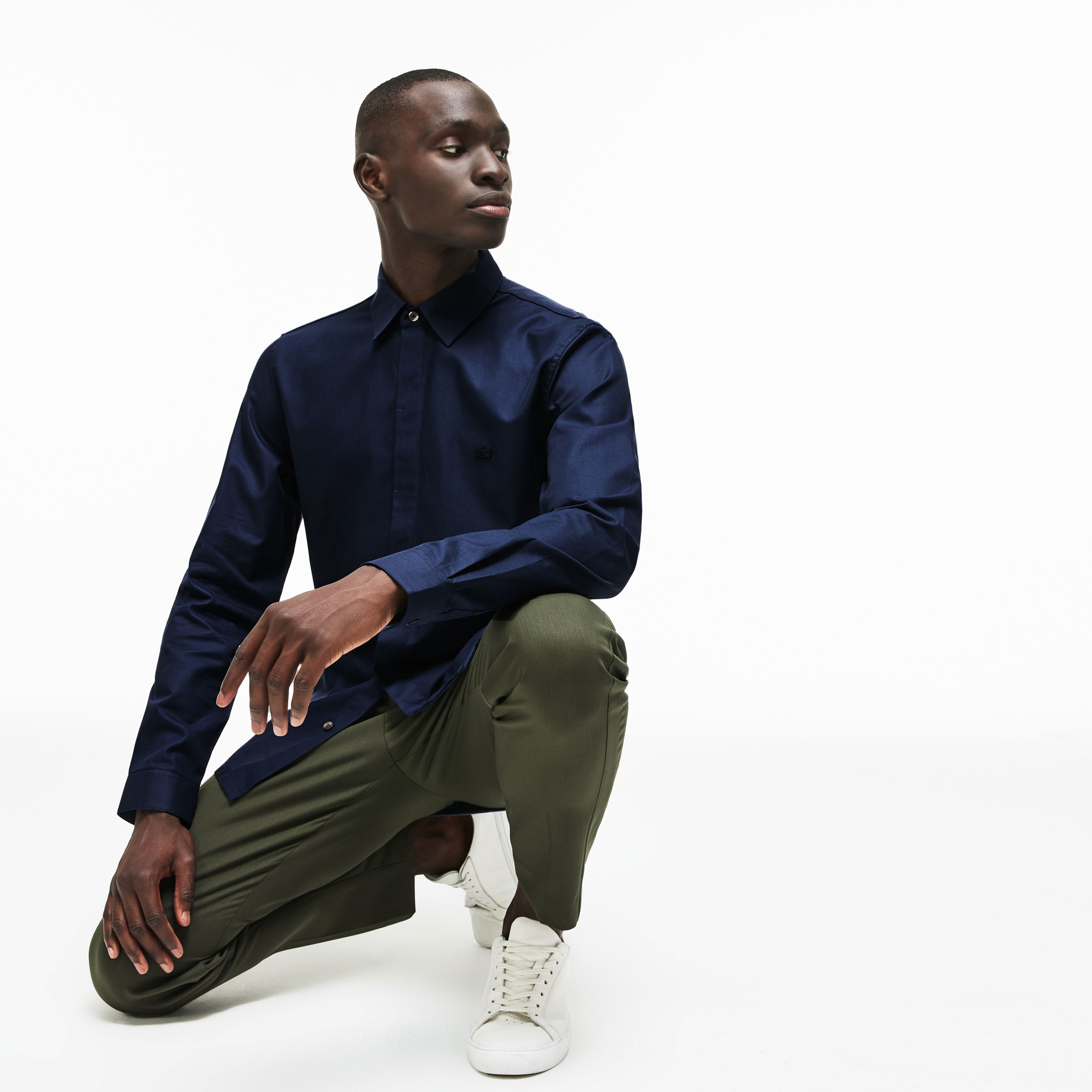 Lacoste Erkek Slim Fit Lacivert Gömlek