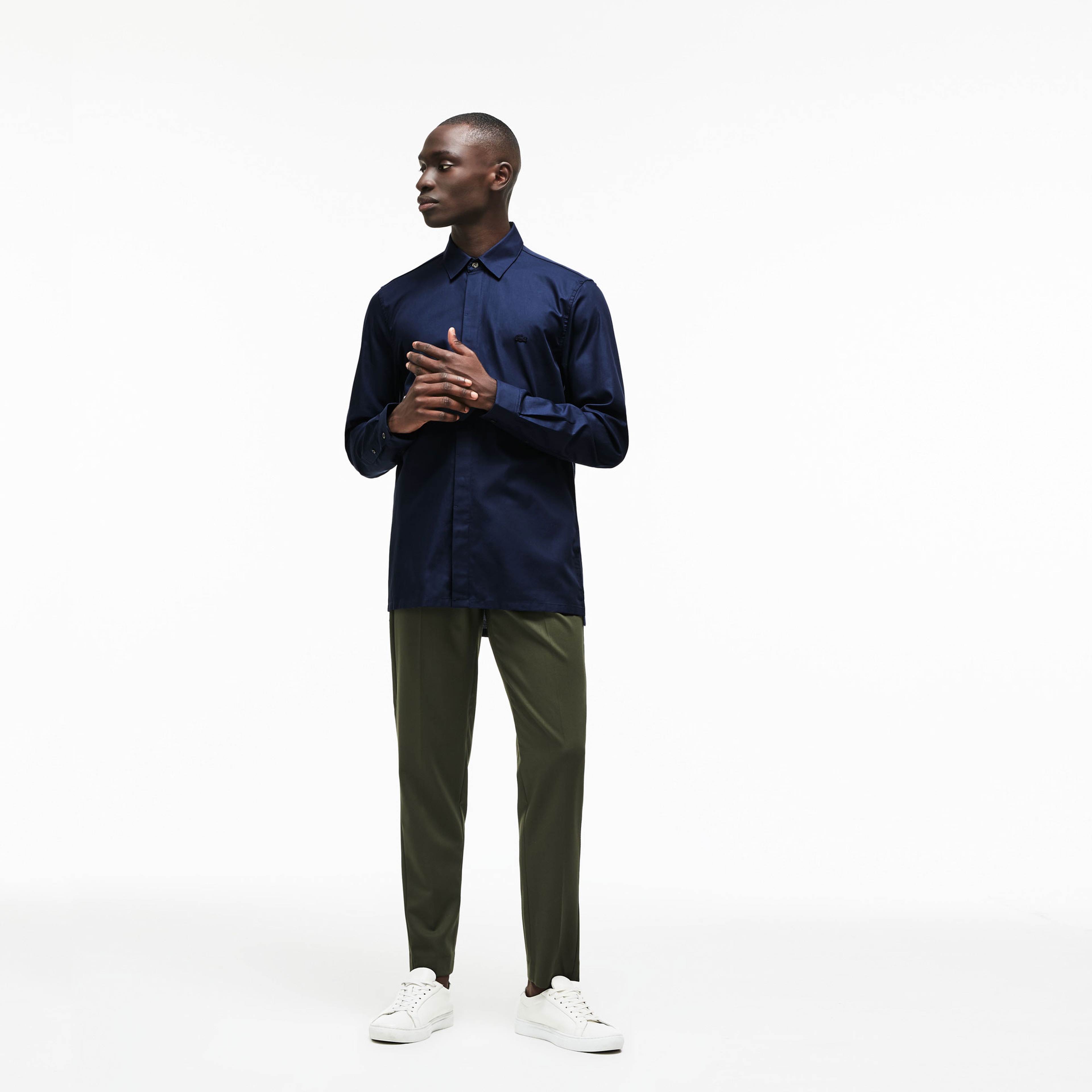 Lacoste Erkek Slim Fit Lacivert Gömlek