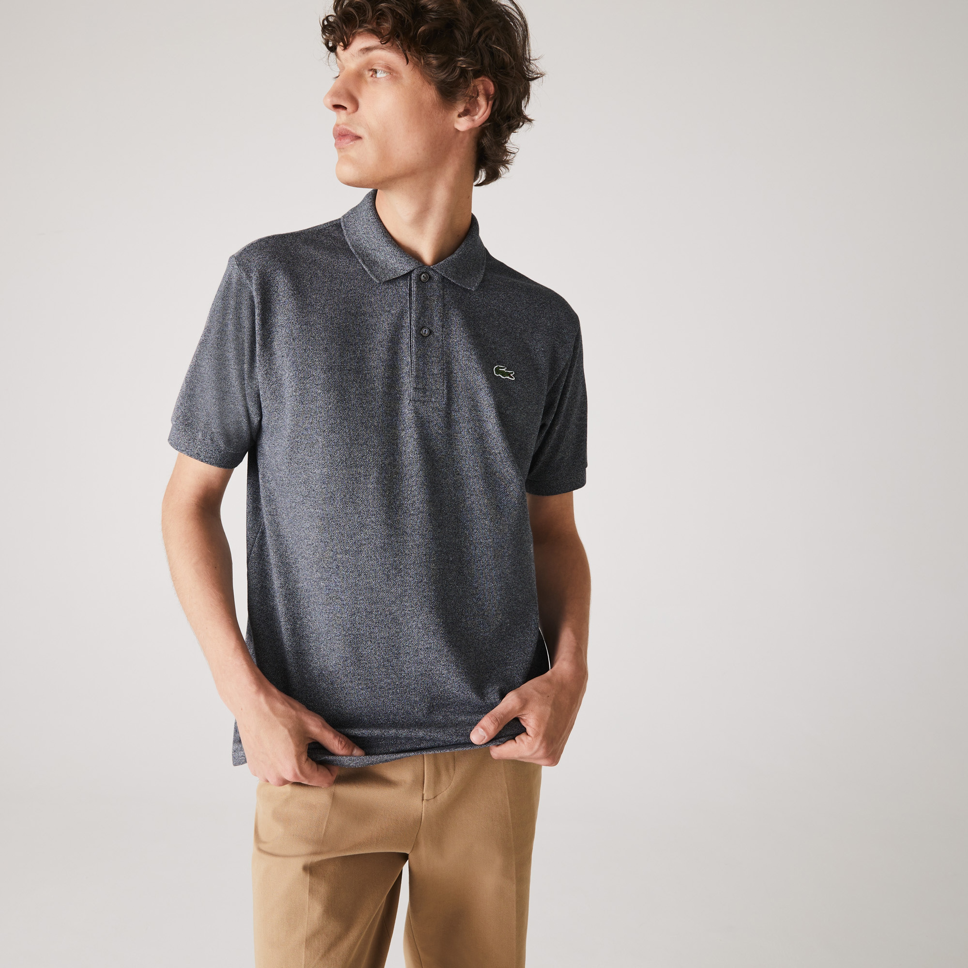 Erkek Classic Fit Marl L.12.12 Koyu Gri Polo