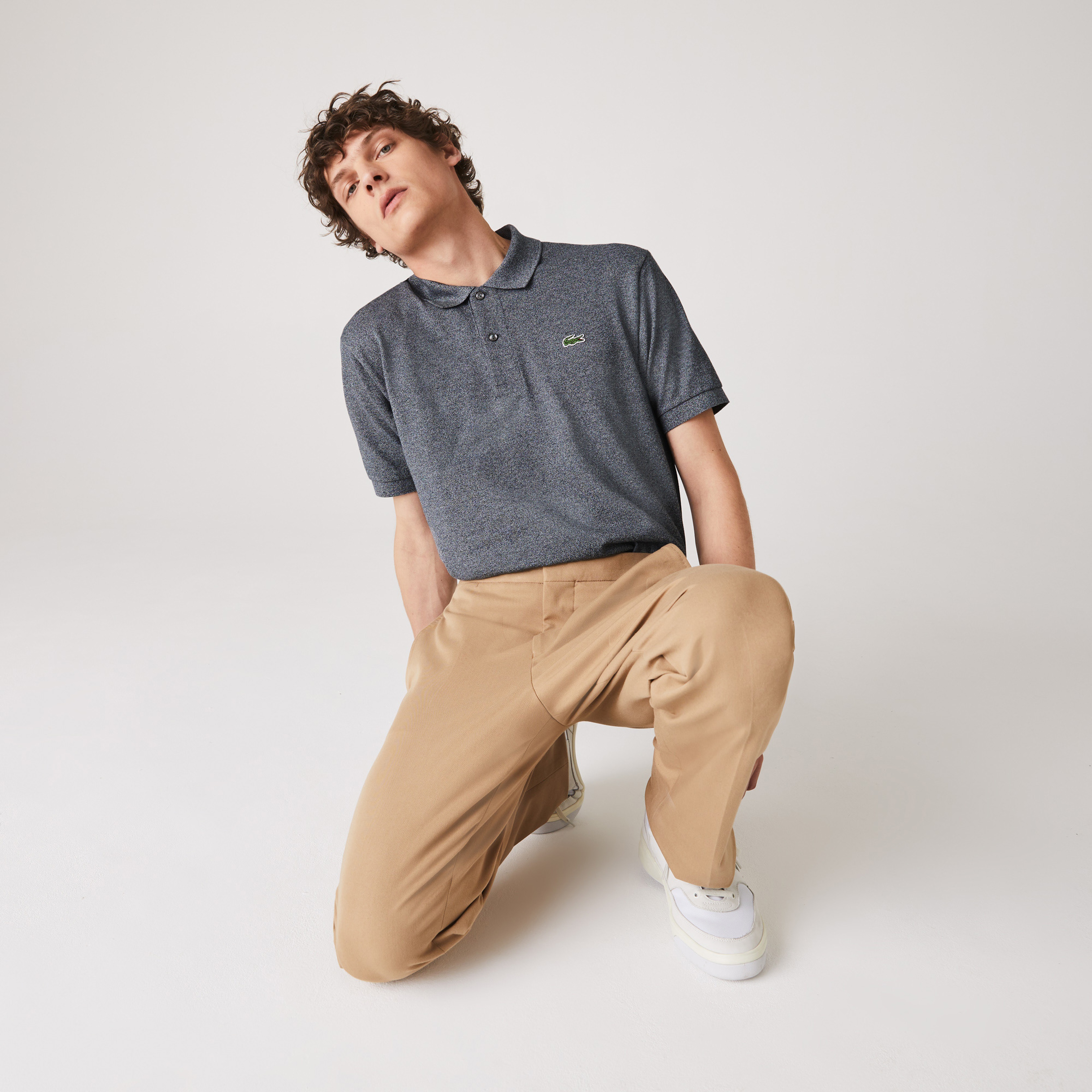 Erkek Classic Fit Marl L.12.12 Koyu Gri Polo
