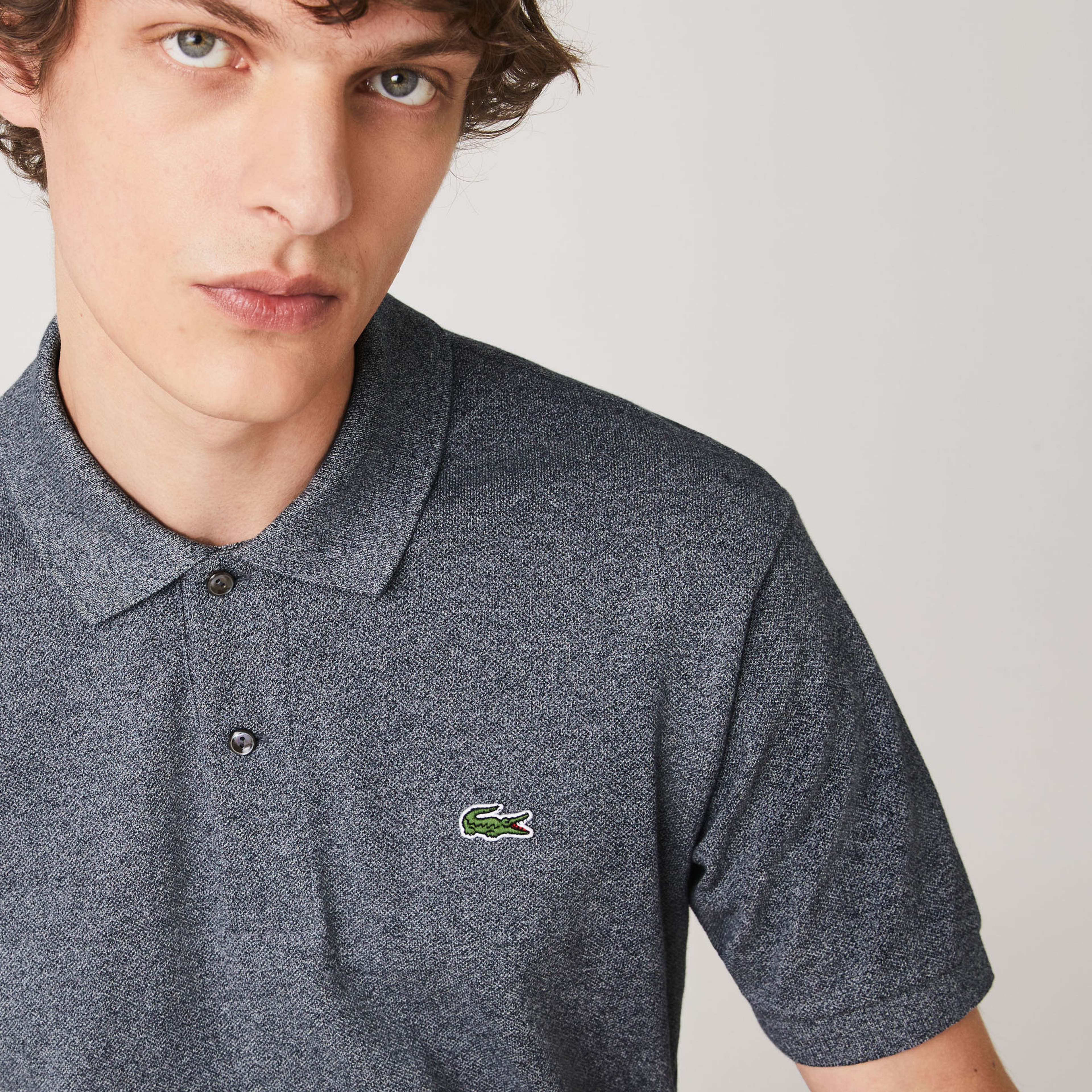 Erkek Classic Fit Marl L.12.12 Koyu Gri Polo