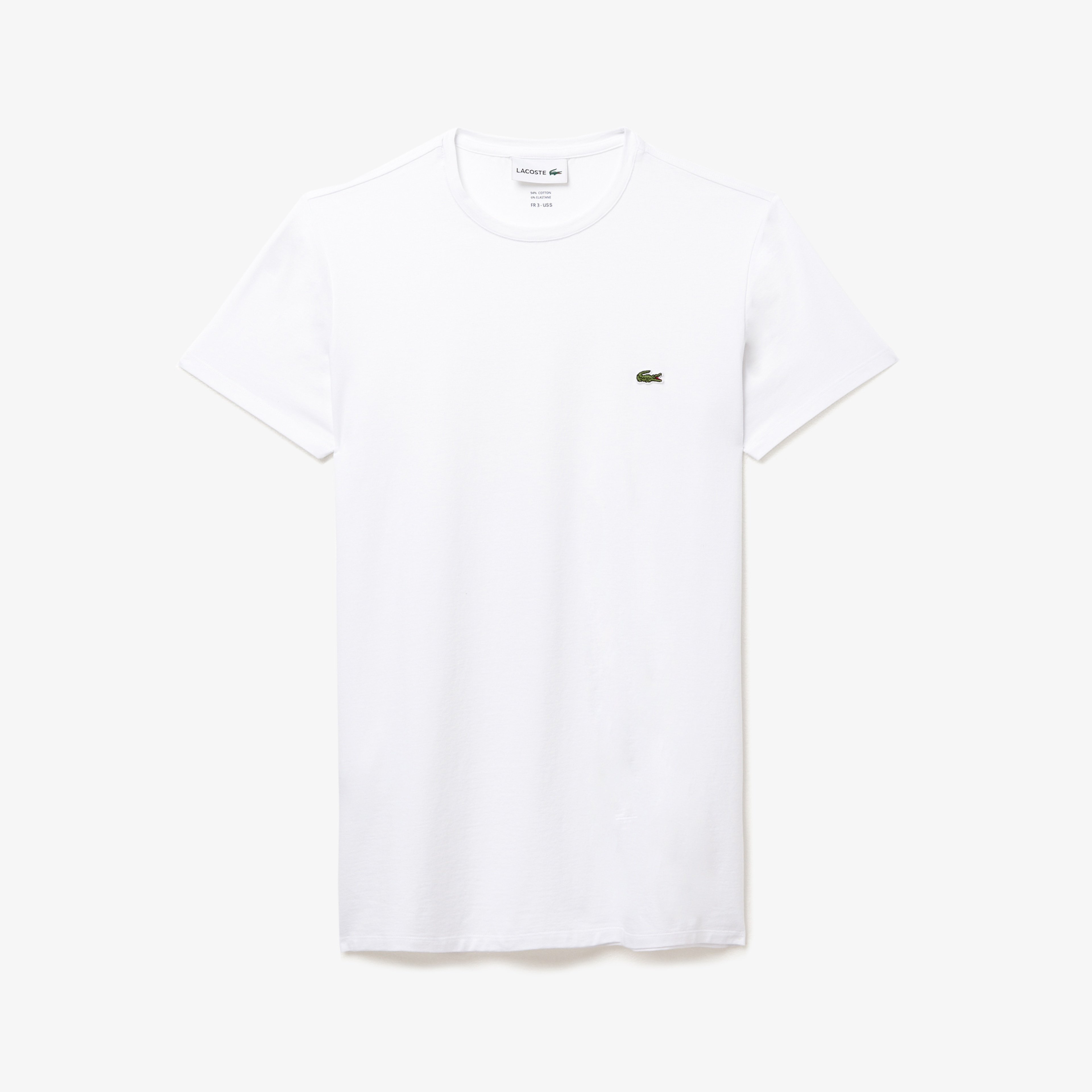 Erkek Slim Fit Bisiklet Yaka Beyaz T-Shirt