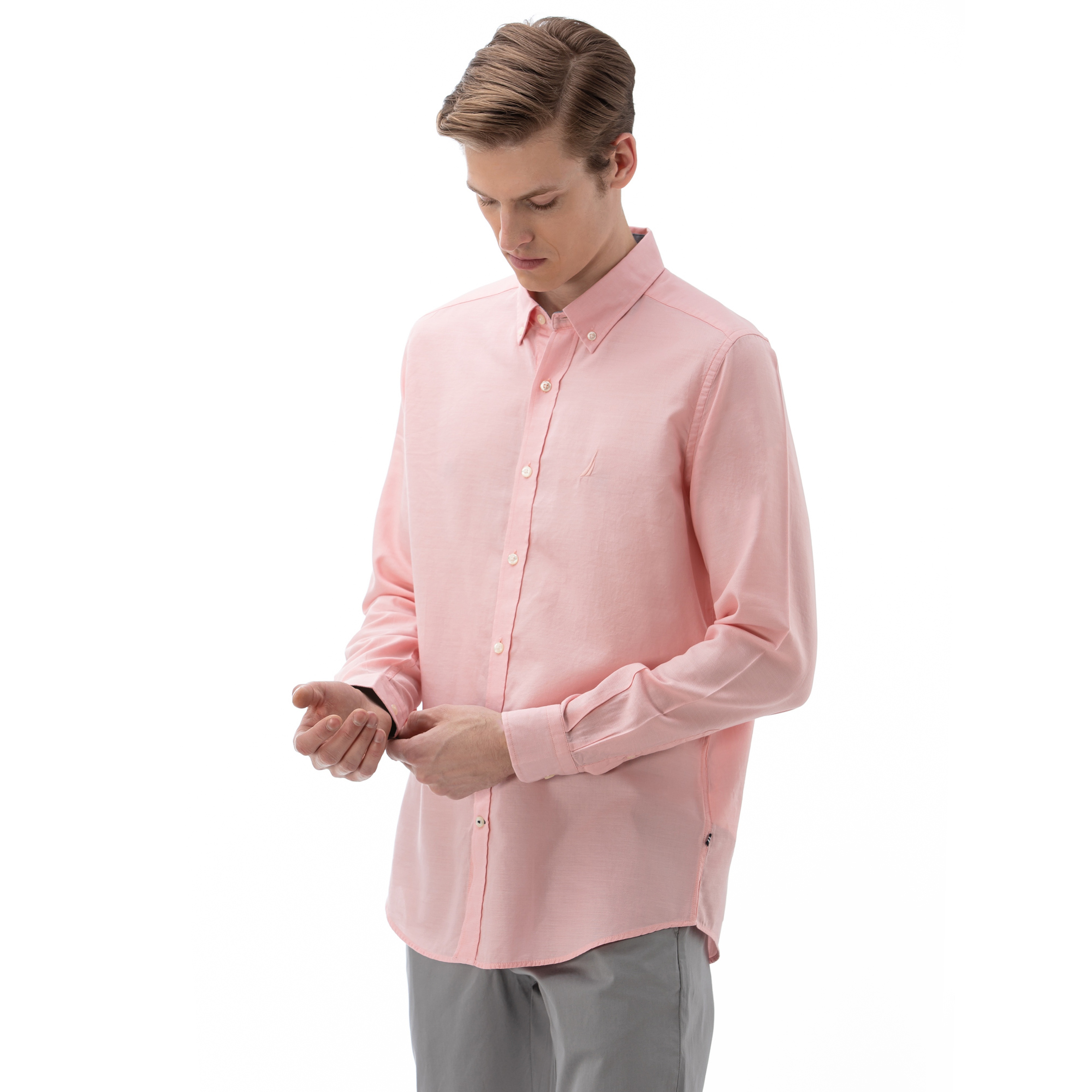 NAUTICA Erkek Slim Fit Pembe Gömlek