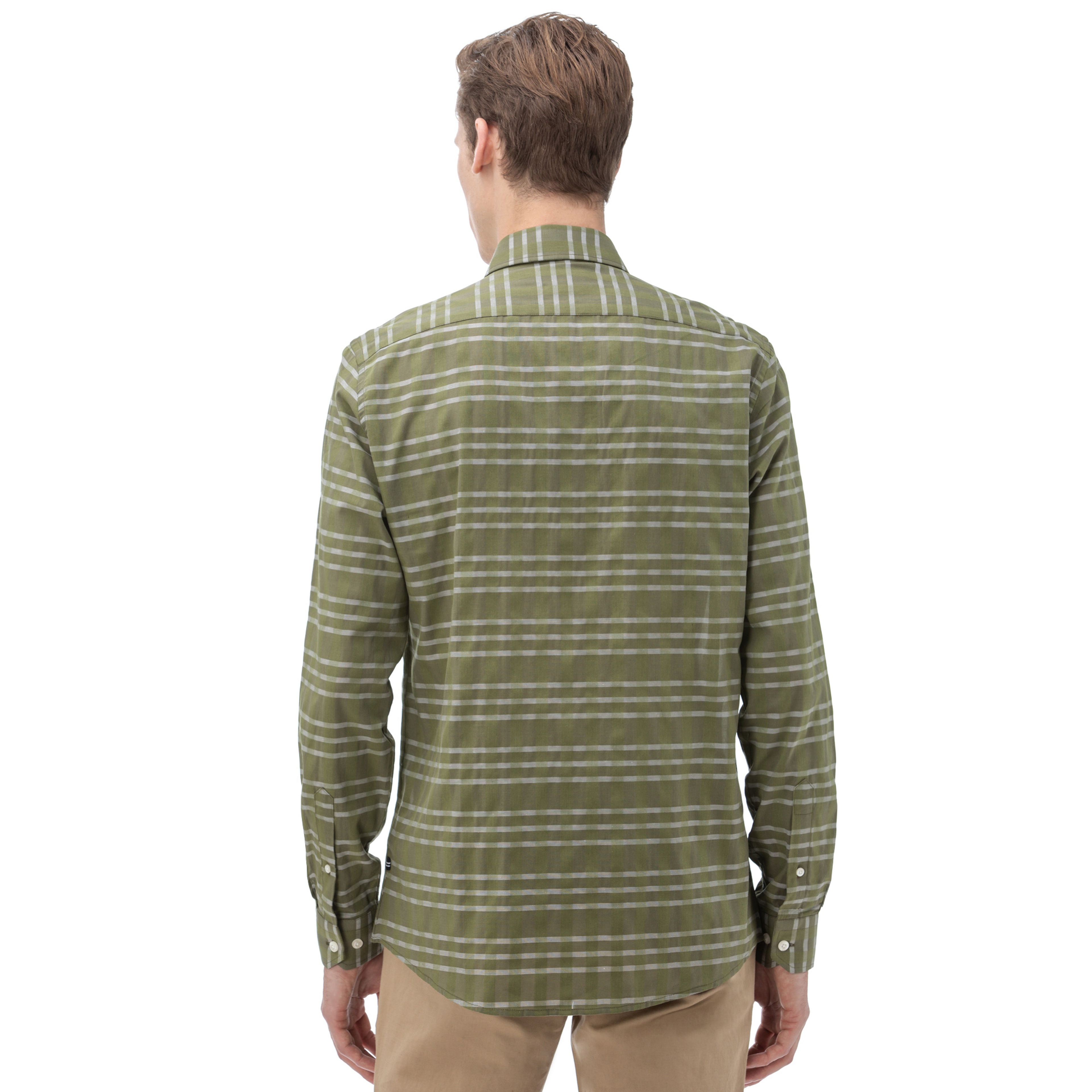 NAUTICA Erkek Slim Fit Haki Gömlek