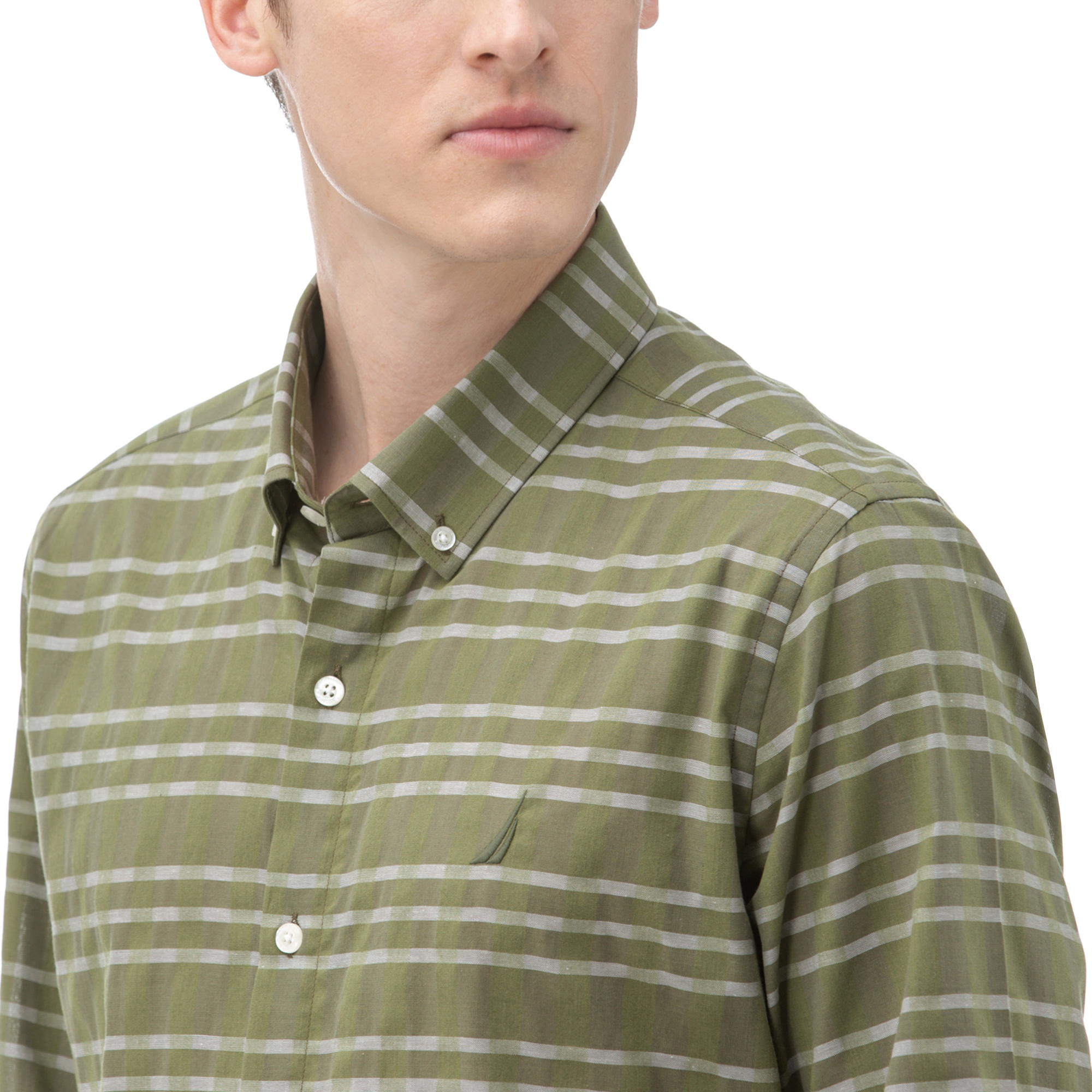 NAUTICA Erkek Slim Fit Haki Gömlek