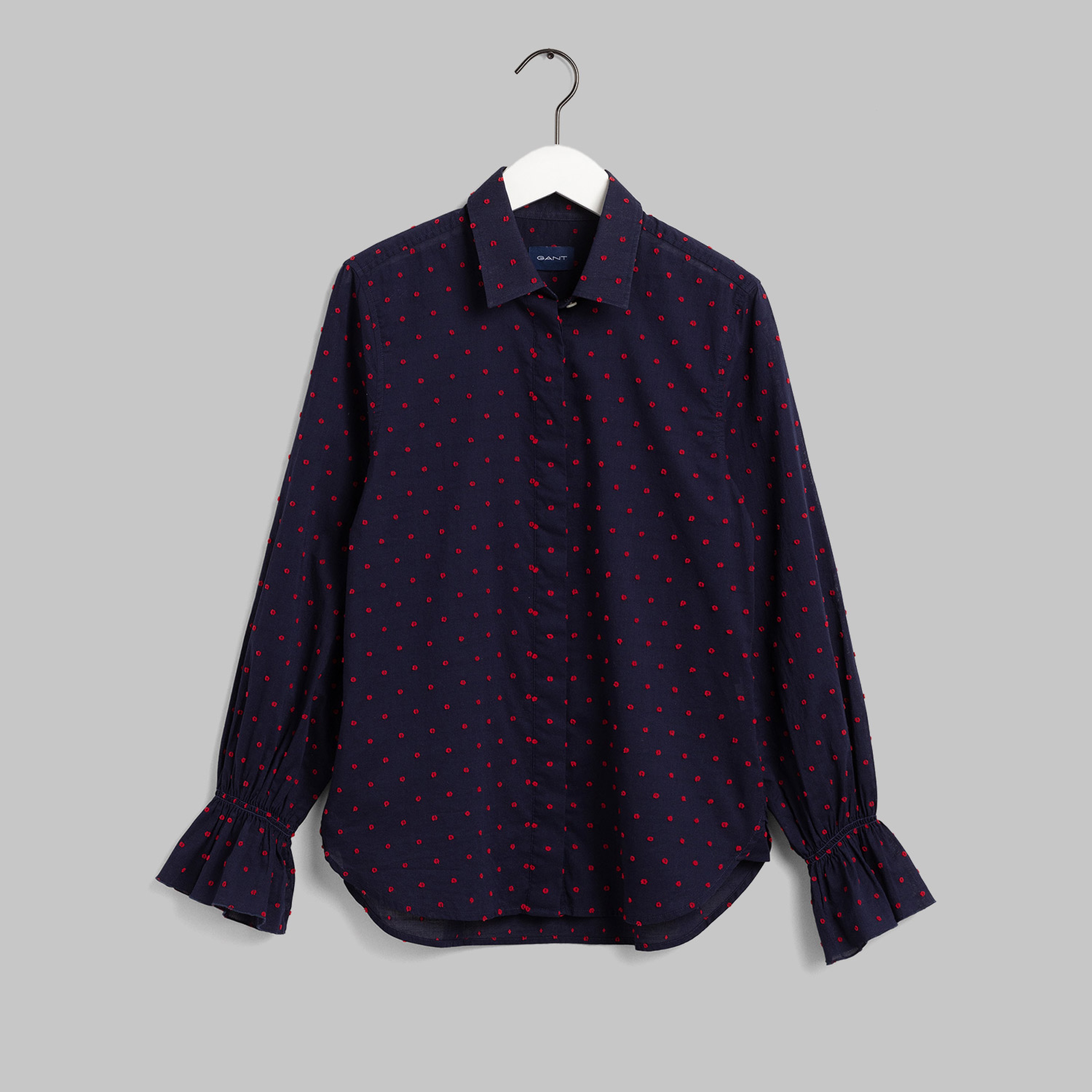 GANT Kadın Lacivert Desenli Regular Fit Gömlek