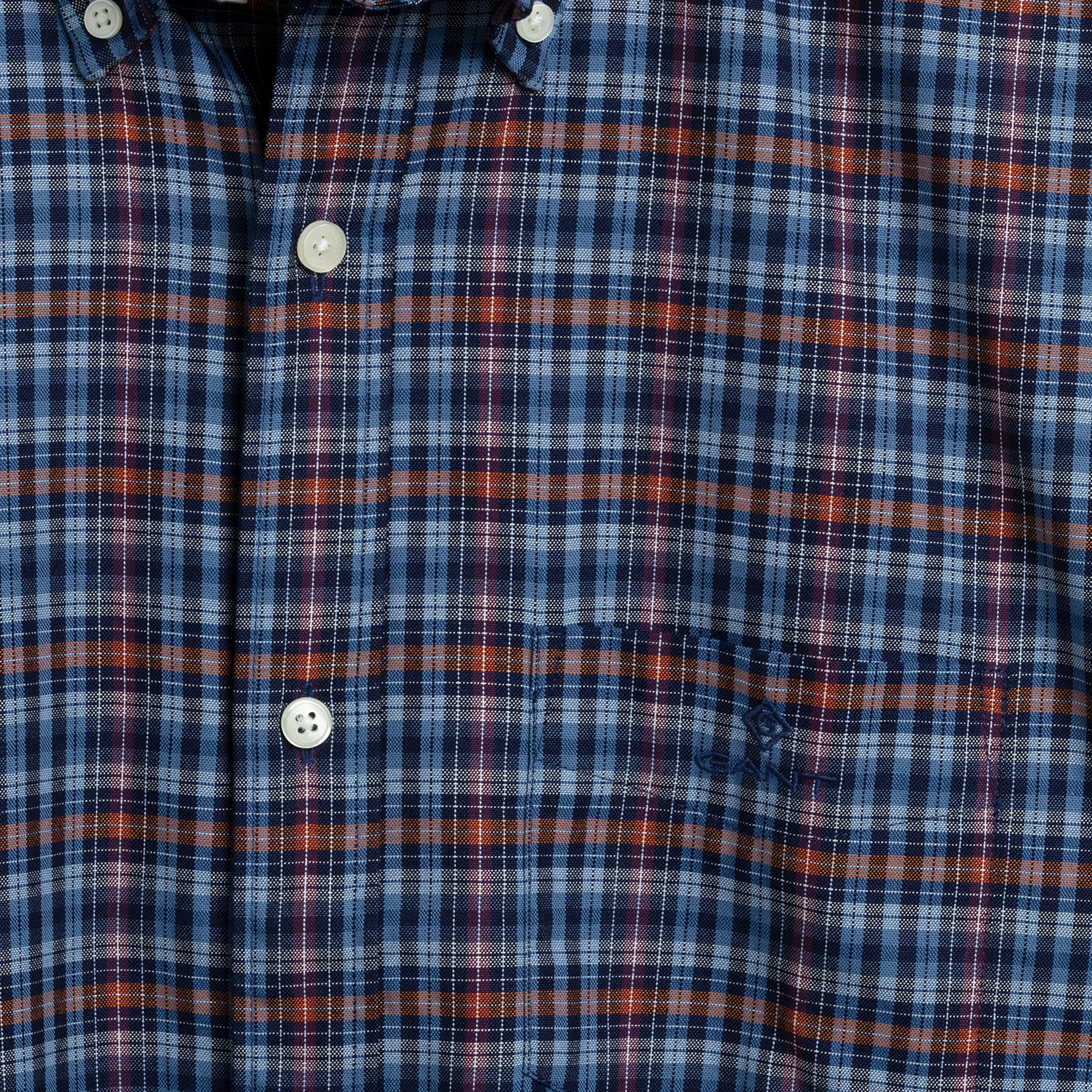 GANT Erkek Mavi Kareli Regular Fit Gömlek