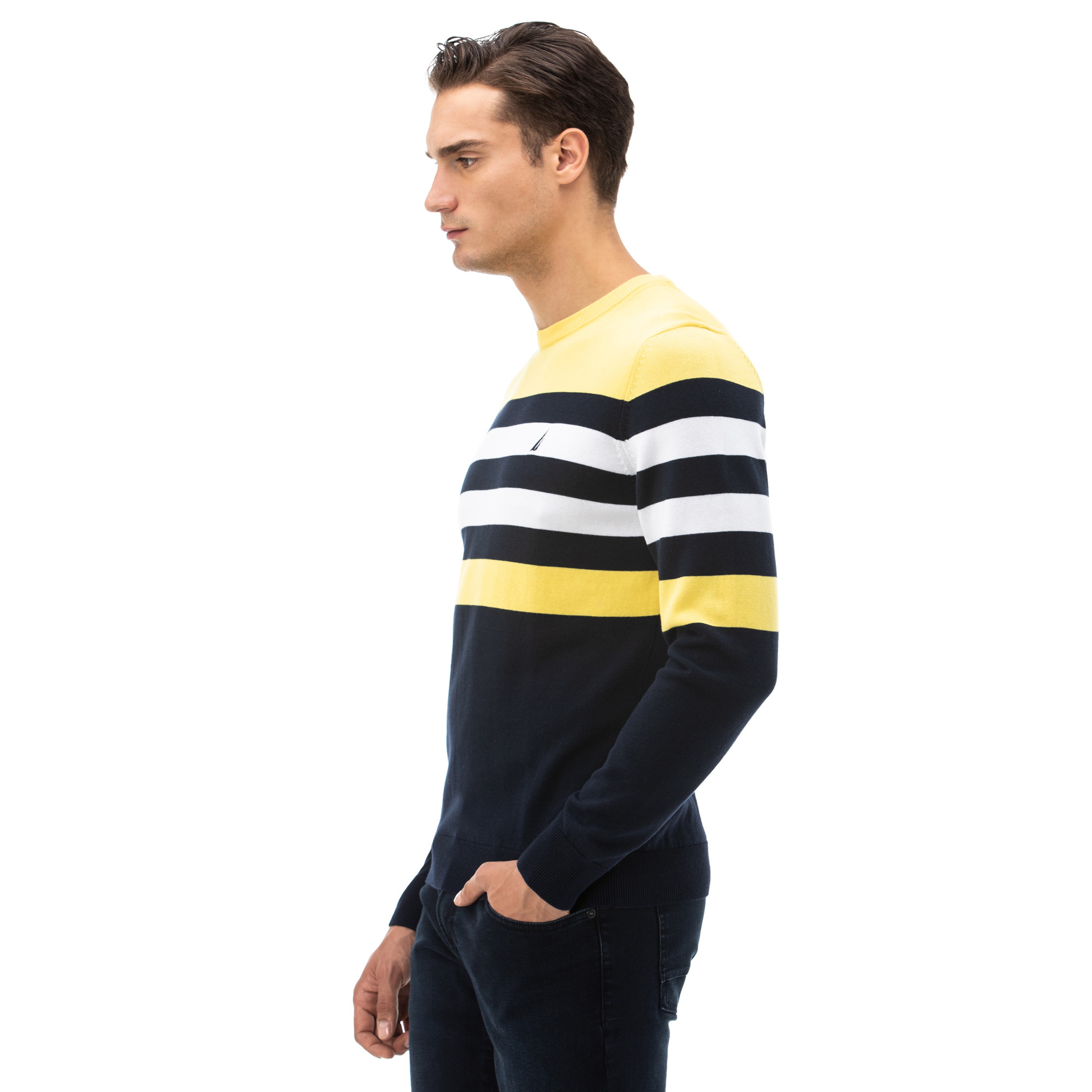 NAUTICA ERKEK SARI TRİKO KAZAK