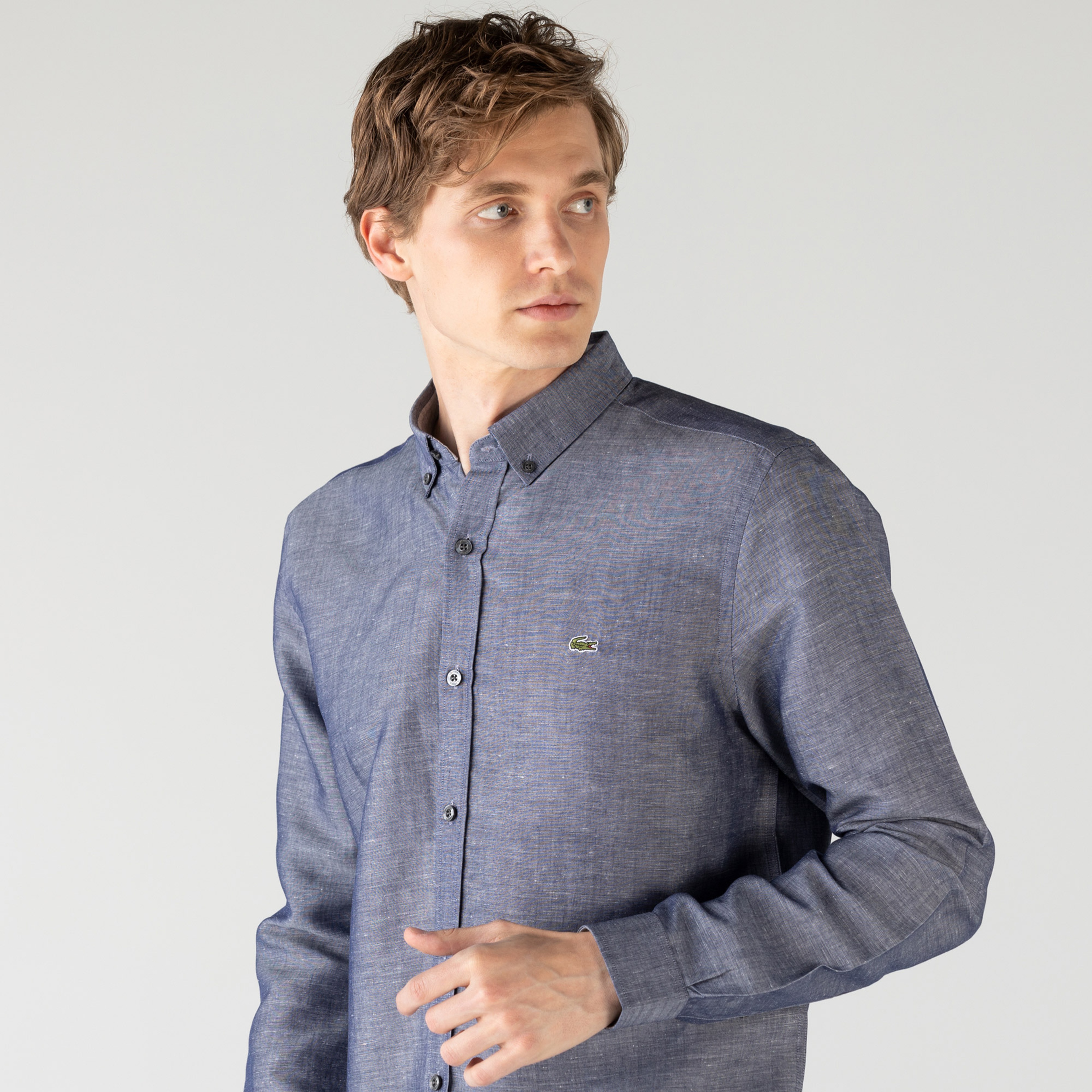 Lacoste Erkek Regular Fit Gri Gömlek