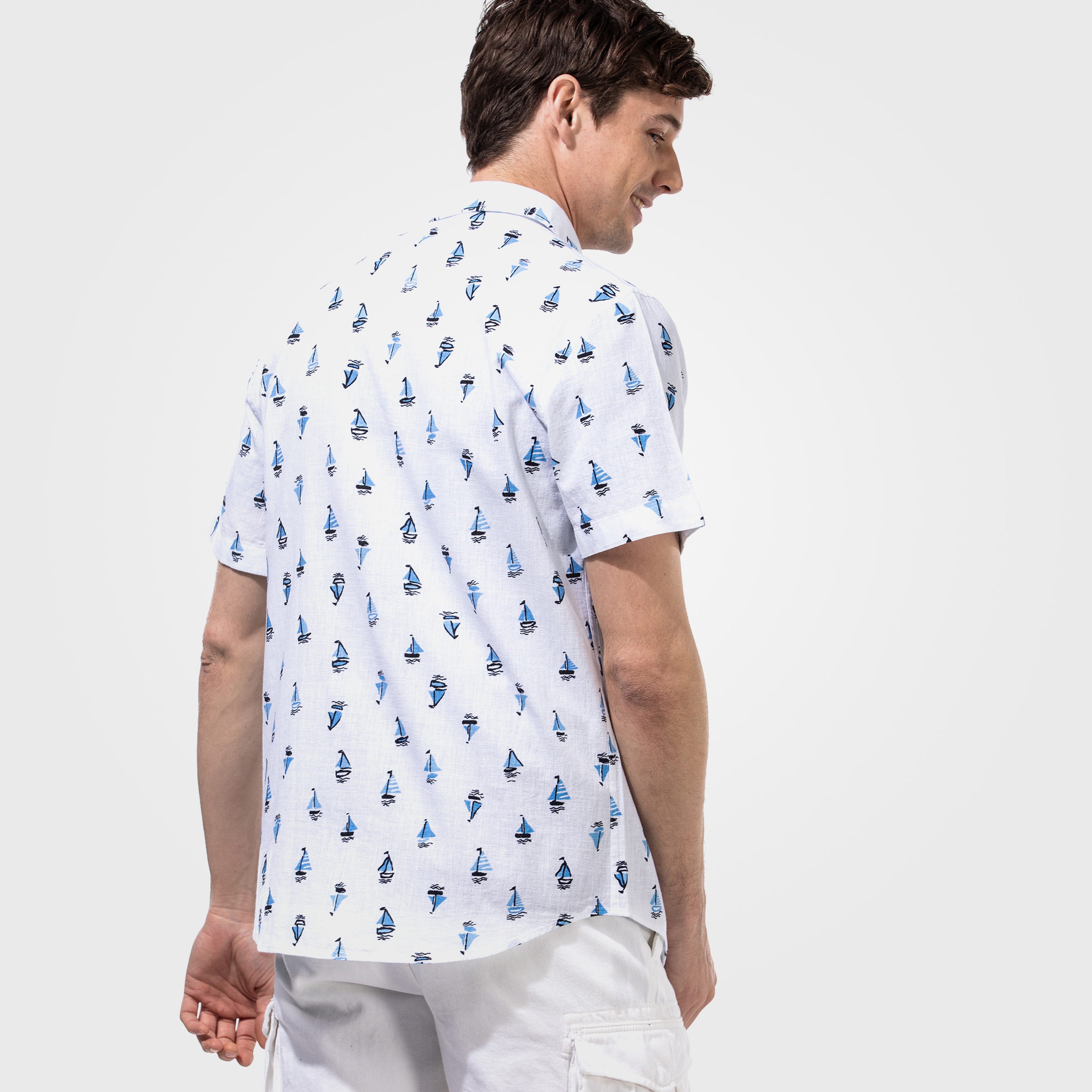 NAUTICA ERKEK BEYAZ SLIM FIT KISA KOLLU GÖMLEK