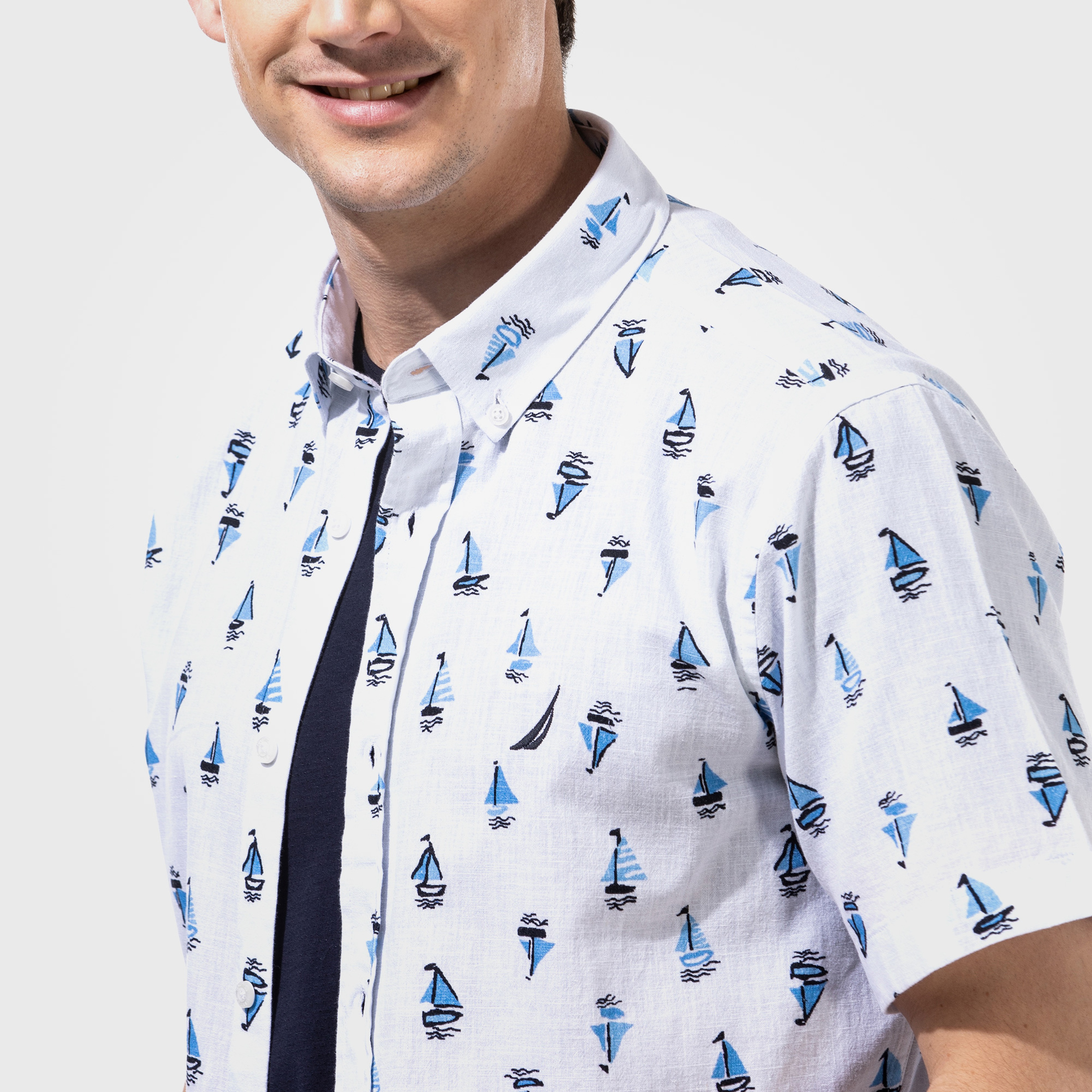 NAUTICA ERKEK BEYAZ SLIM FIT KISA KOLLU GÖMLEK