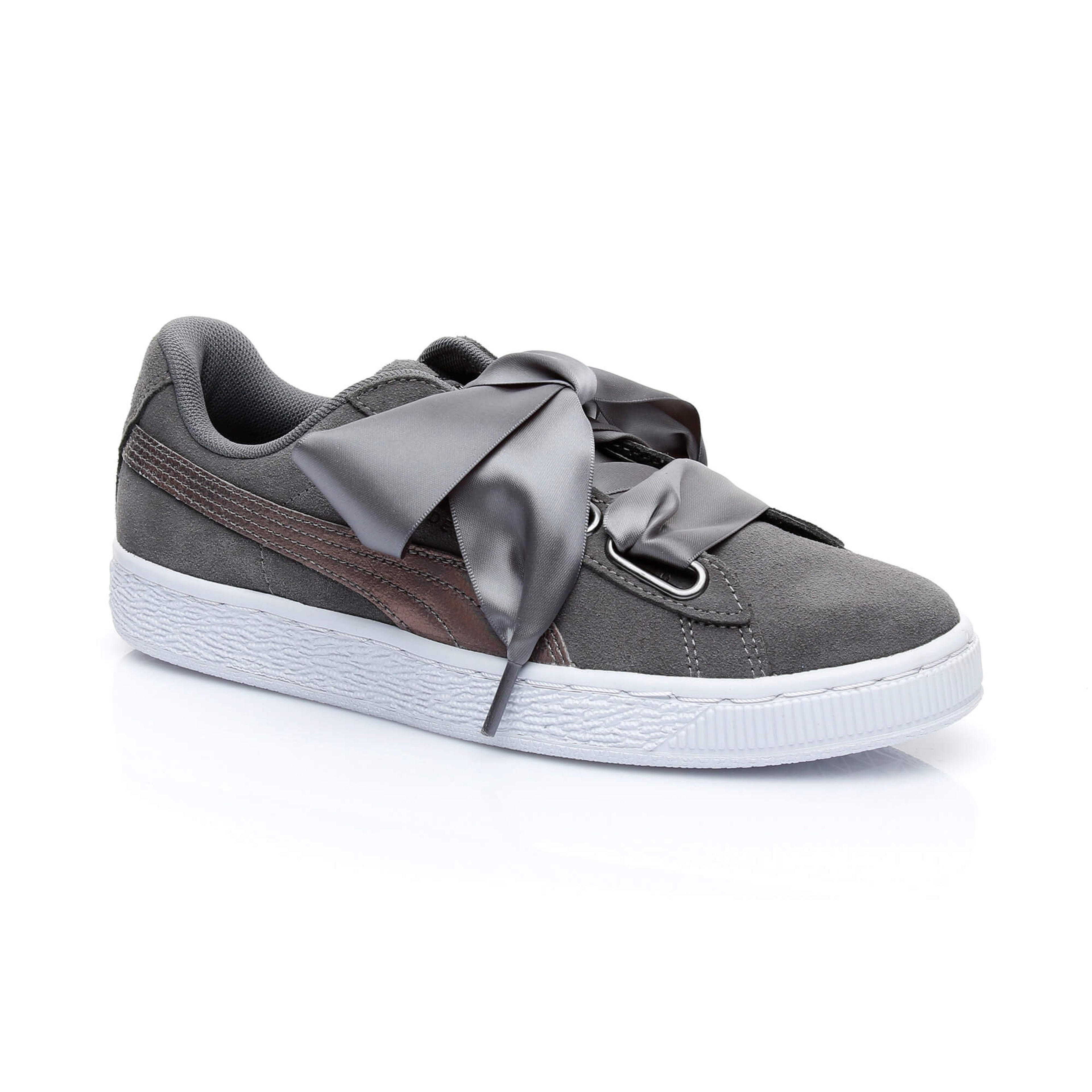 Puma Suede Heart Lunalux Kadın Gri Spor Ayakkabı