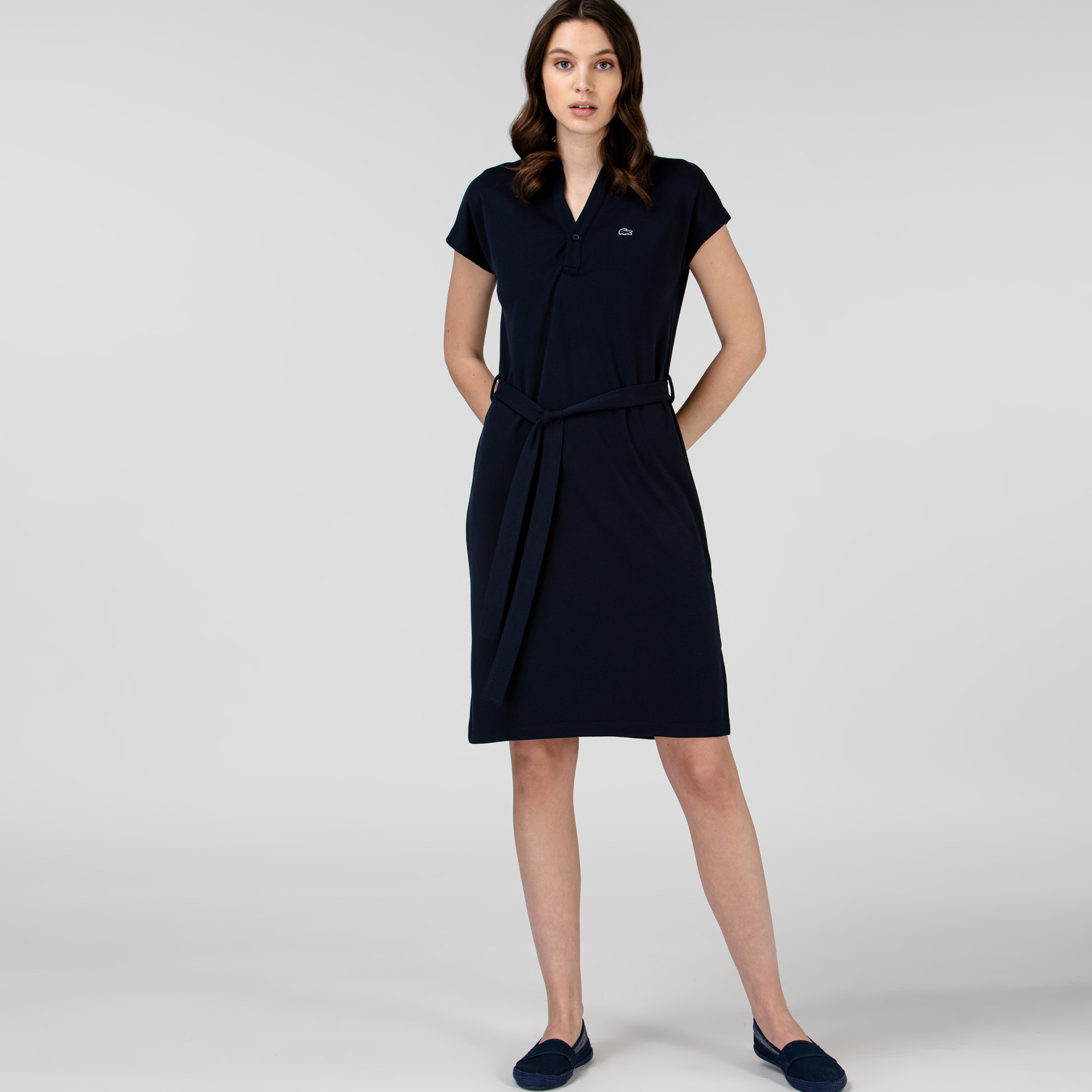 Lacoste Kadın Kısa Kollu Lacivert Elbise