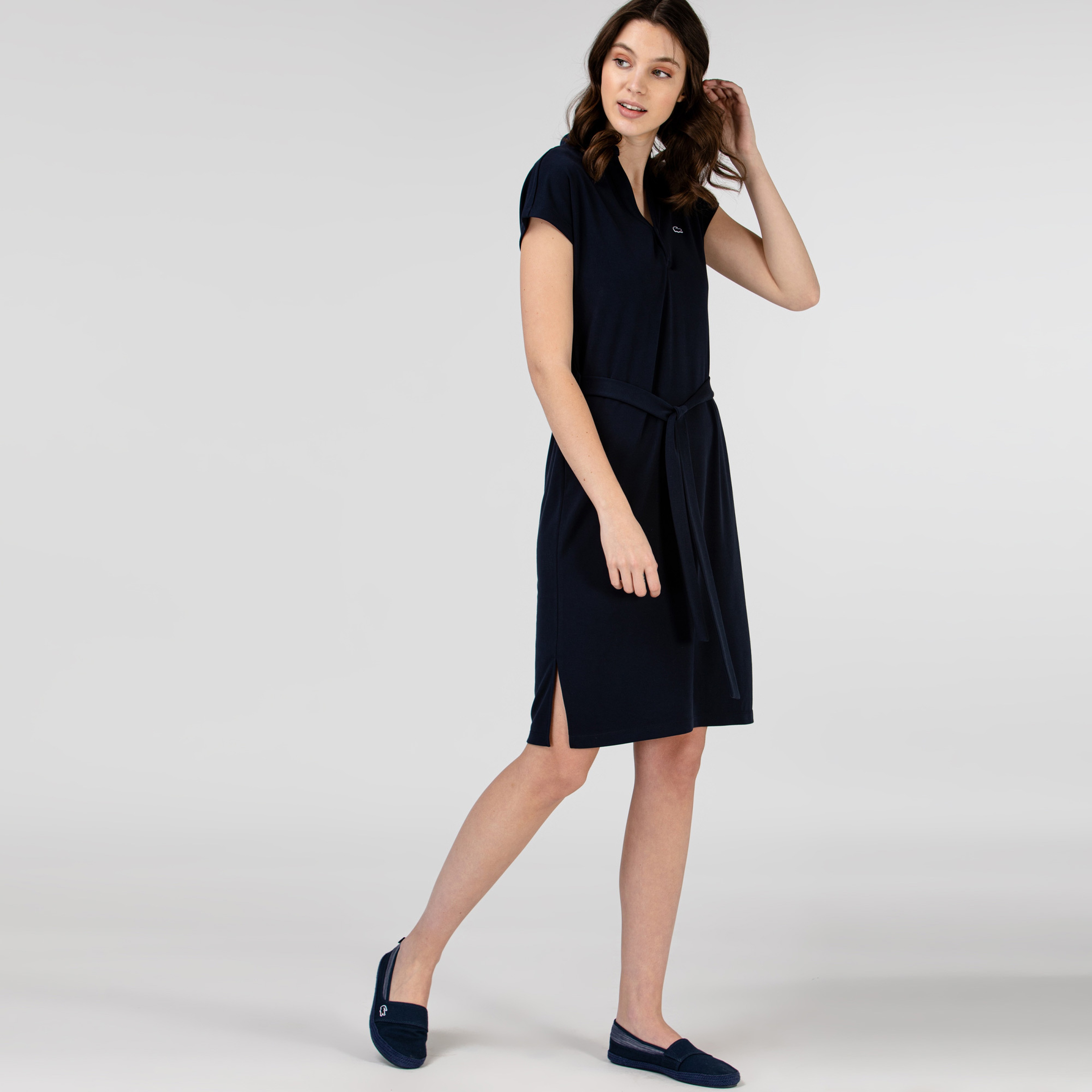 Lacoste Kadın Kısa Kollu Lacivert Elbise