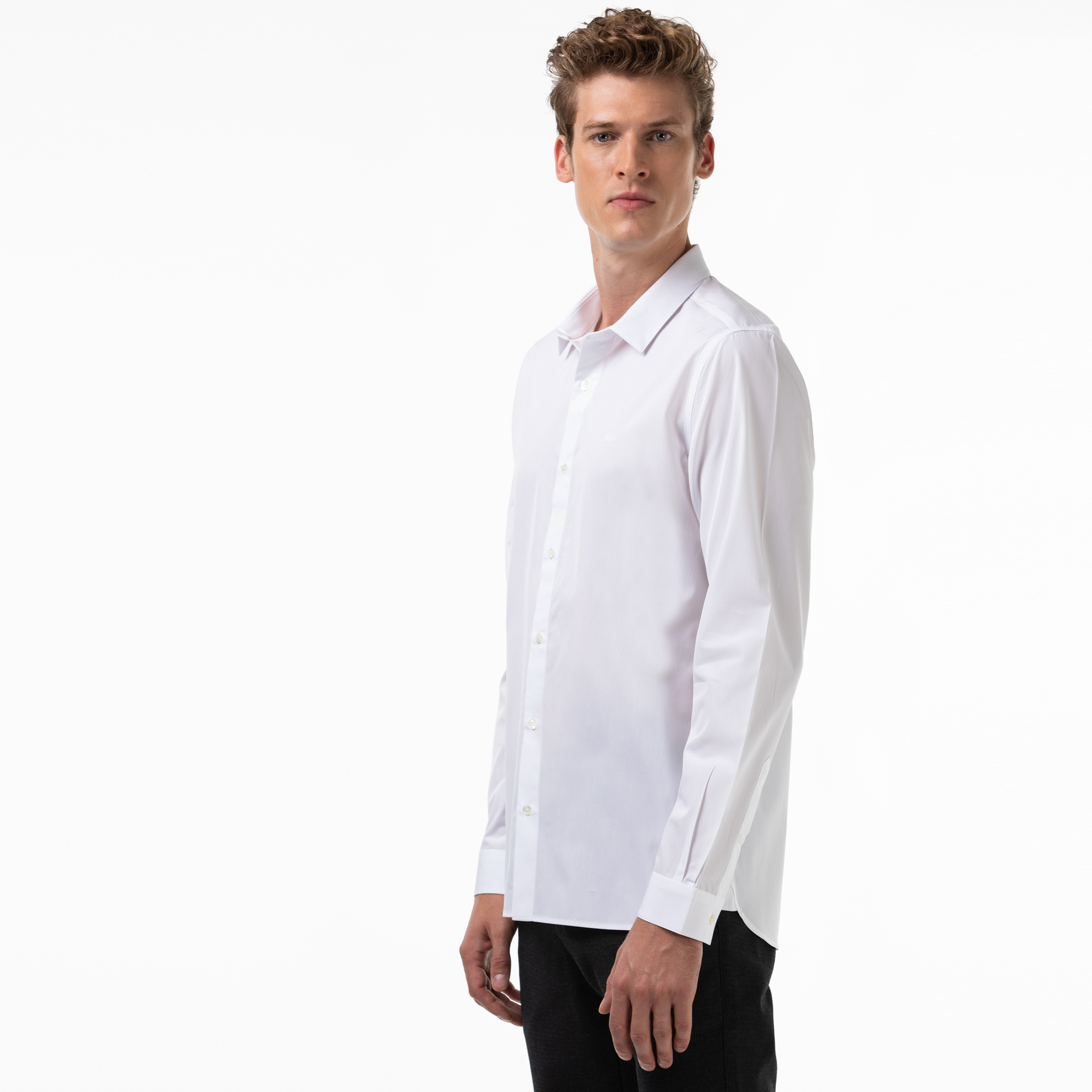 Lacoste Erkek Slim Fit Beyaz Gömlek