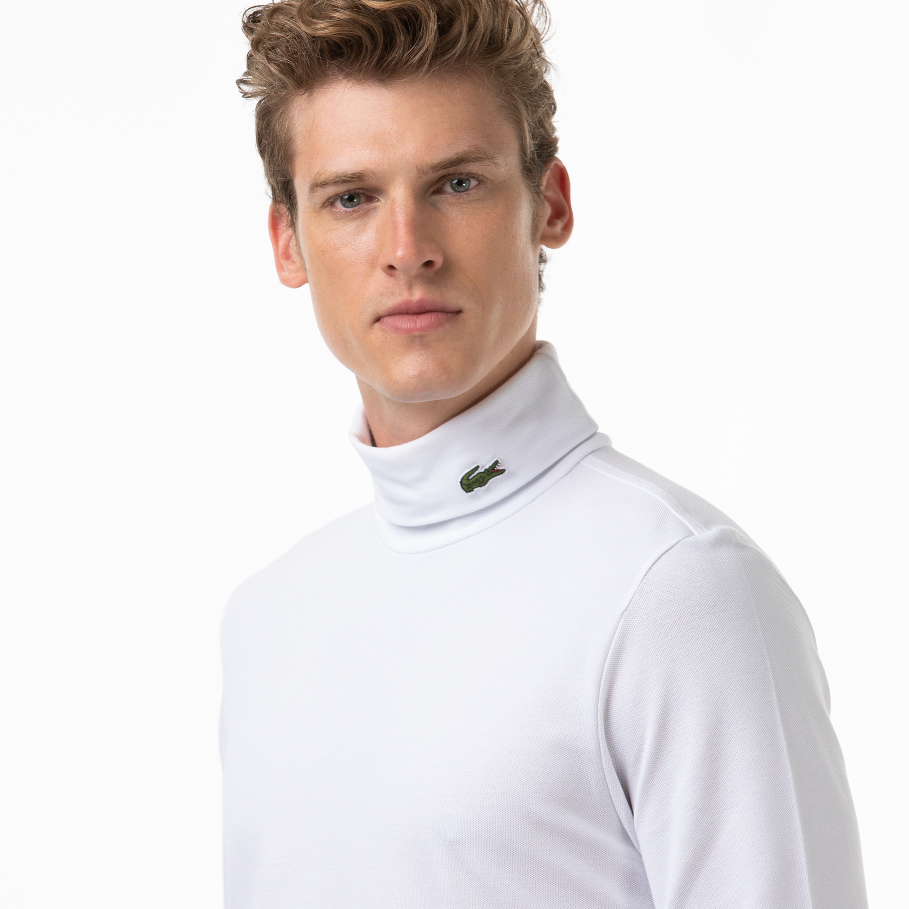 Lacoste Erkek Regular Fit Boğazlı Yaka Beyaz Sweatshirt