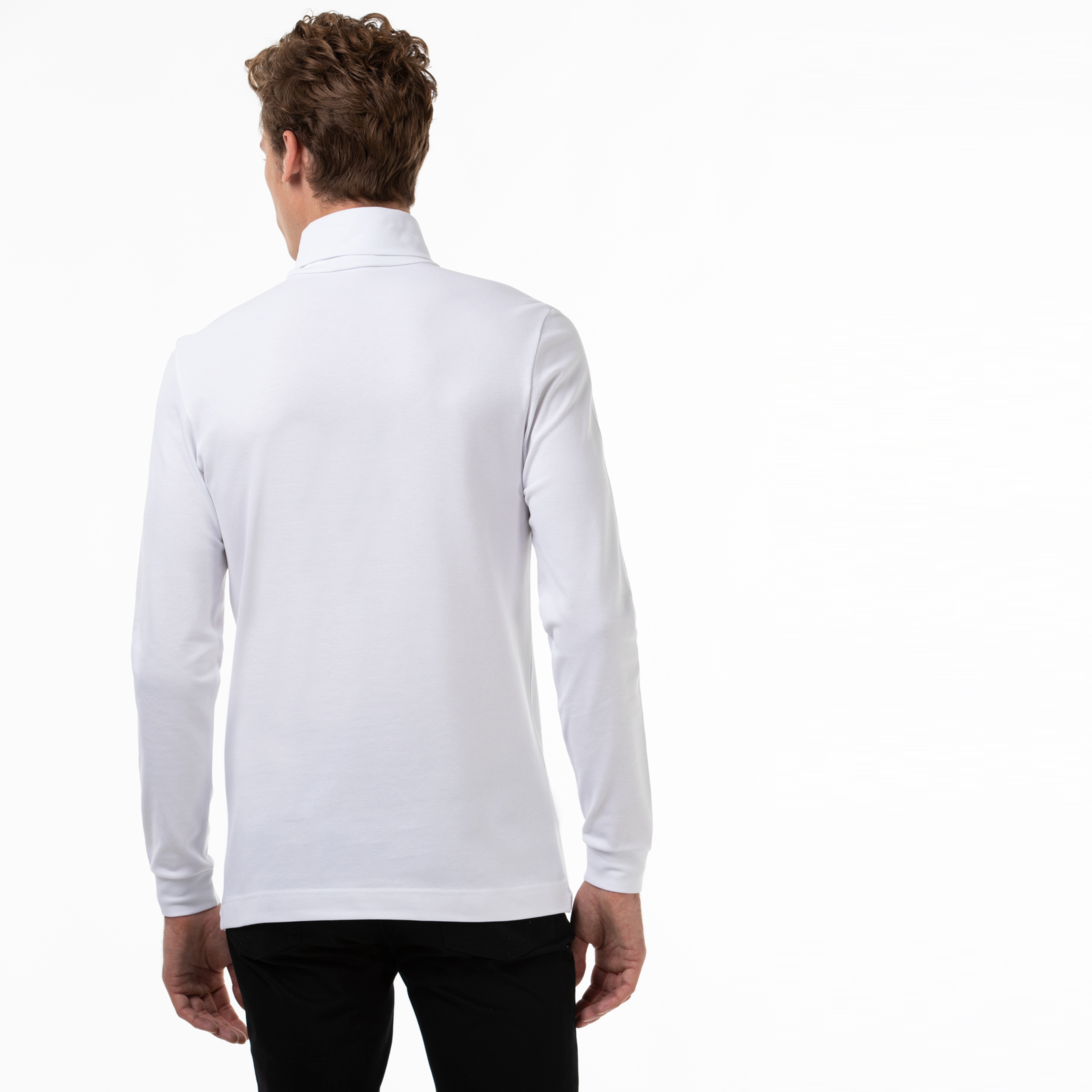 Lacoste Erkek Regular Fit Boğazlı Yaka Beyaz Sweatshirt