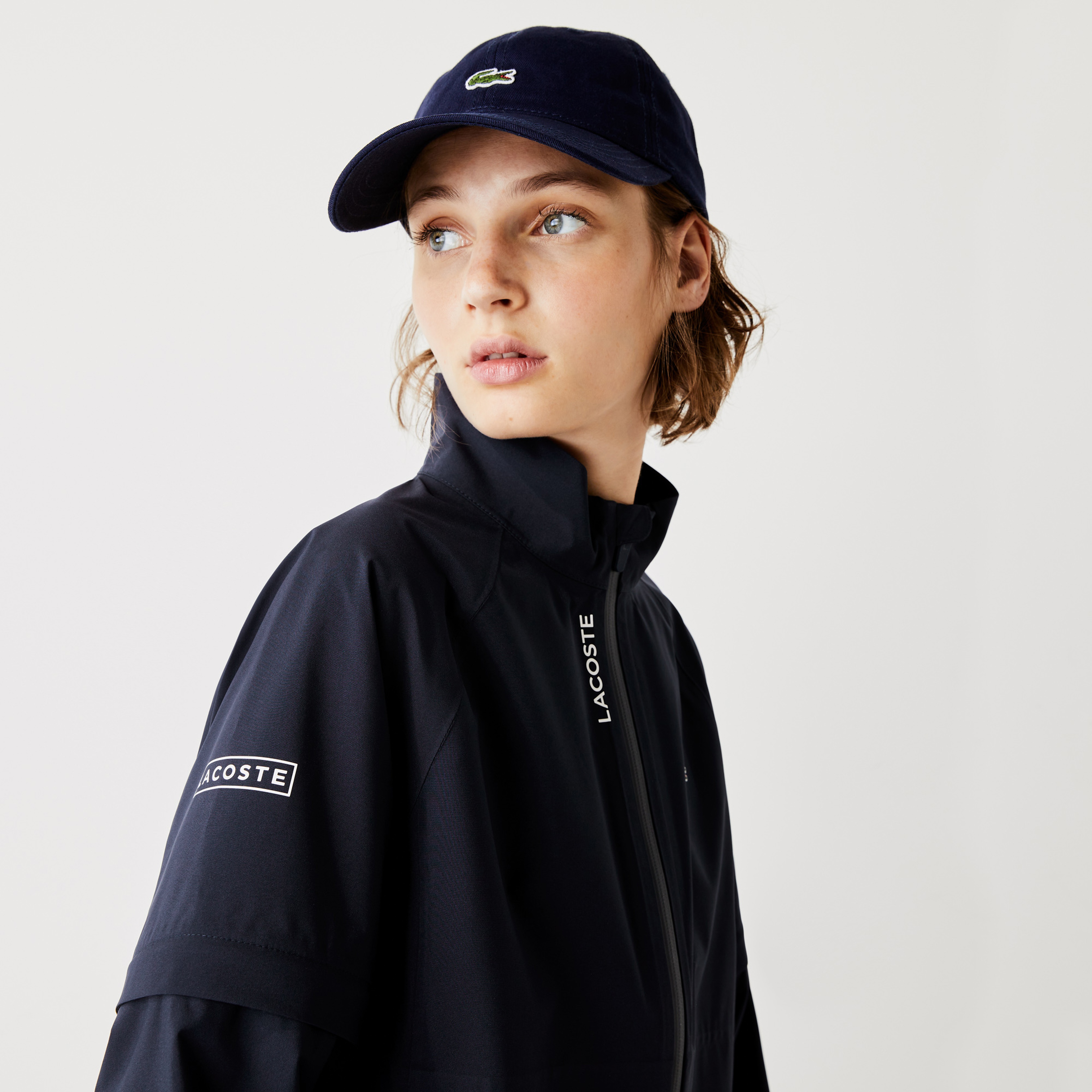 Lacoste Sport Kadın Suya Dayanıklı Lacivert Yağmurluk