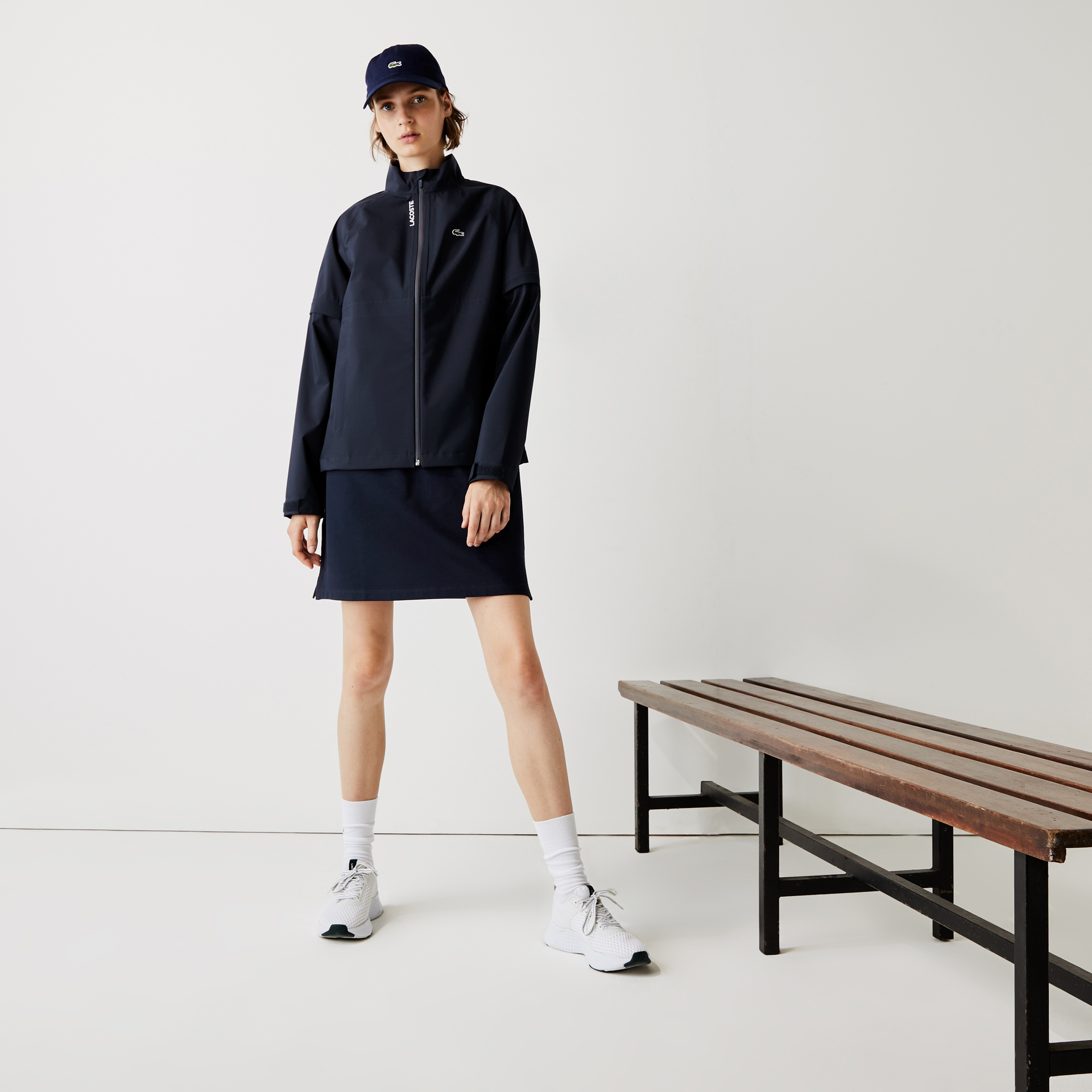 Lacoste Sport Kadın Suya Dayanıklı Lacivert Yağmurluk