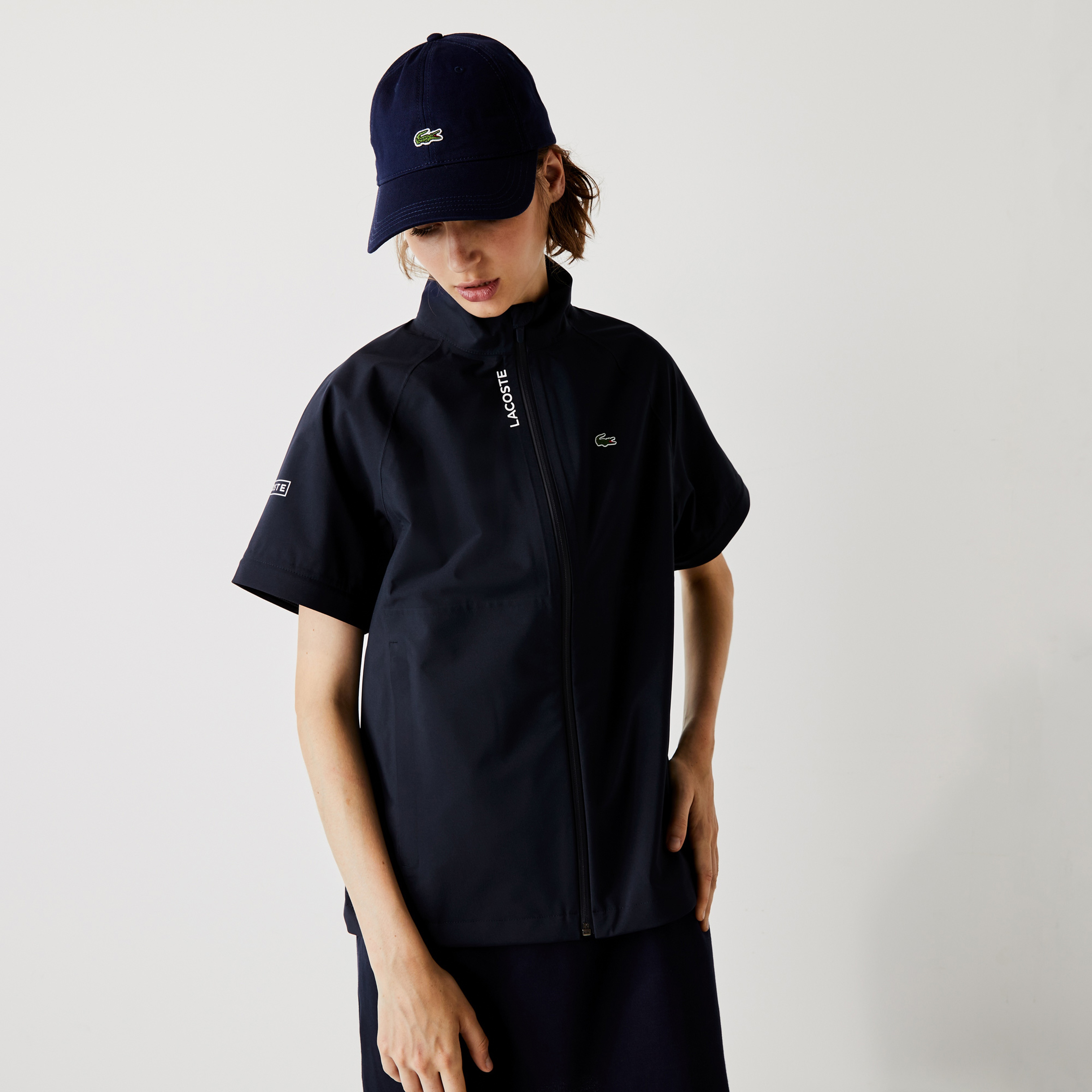 Lacoste Sport Kadın Suya Dayanıklı Lacivert Yağmurluk