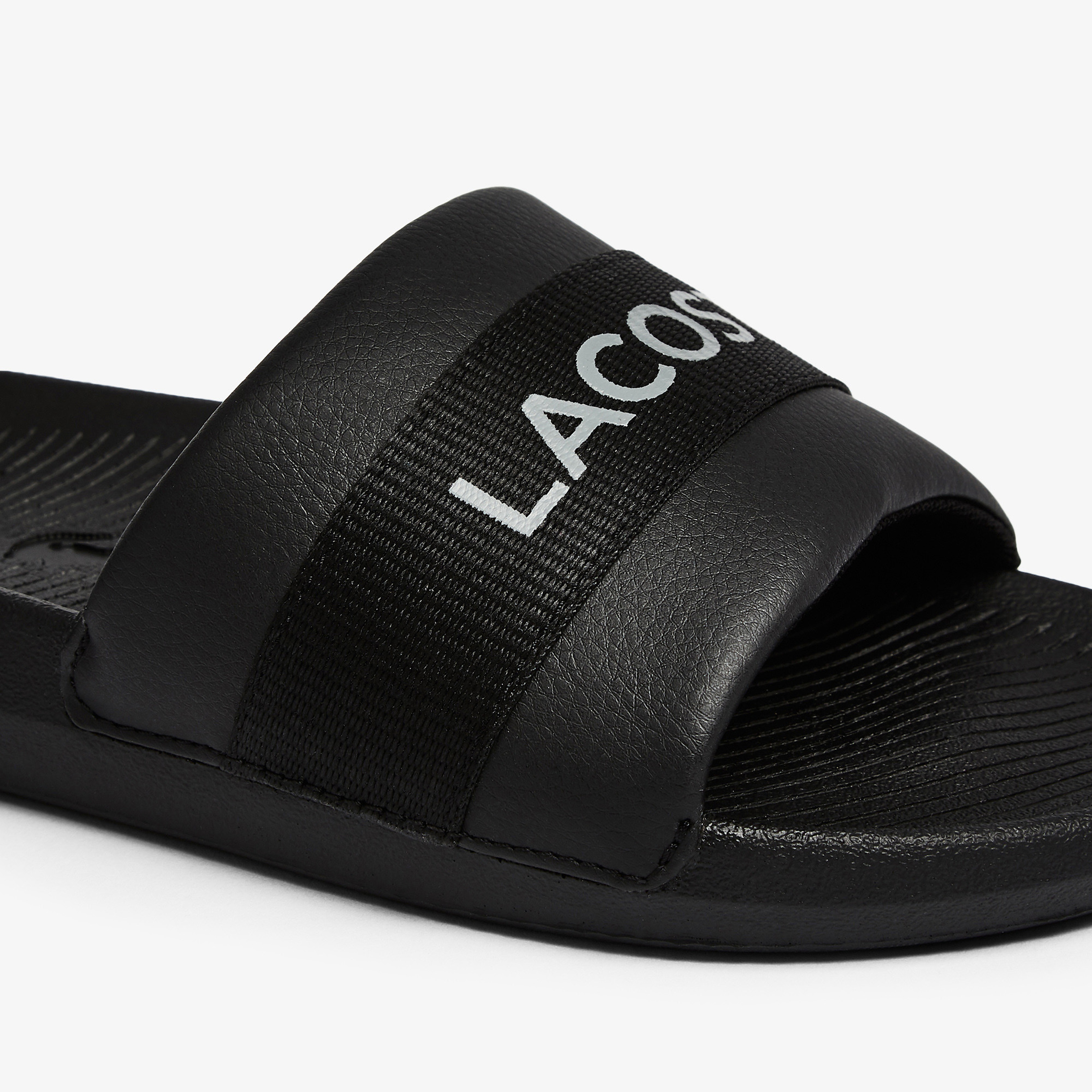 Lacoste Men's Croco Slides Textile Logo