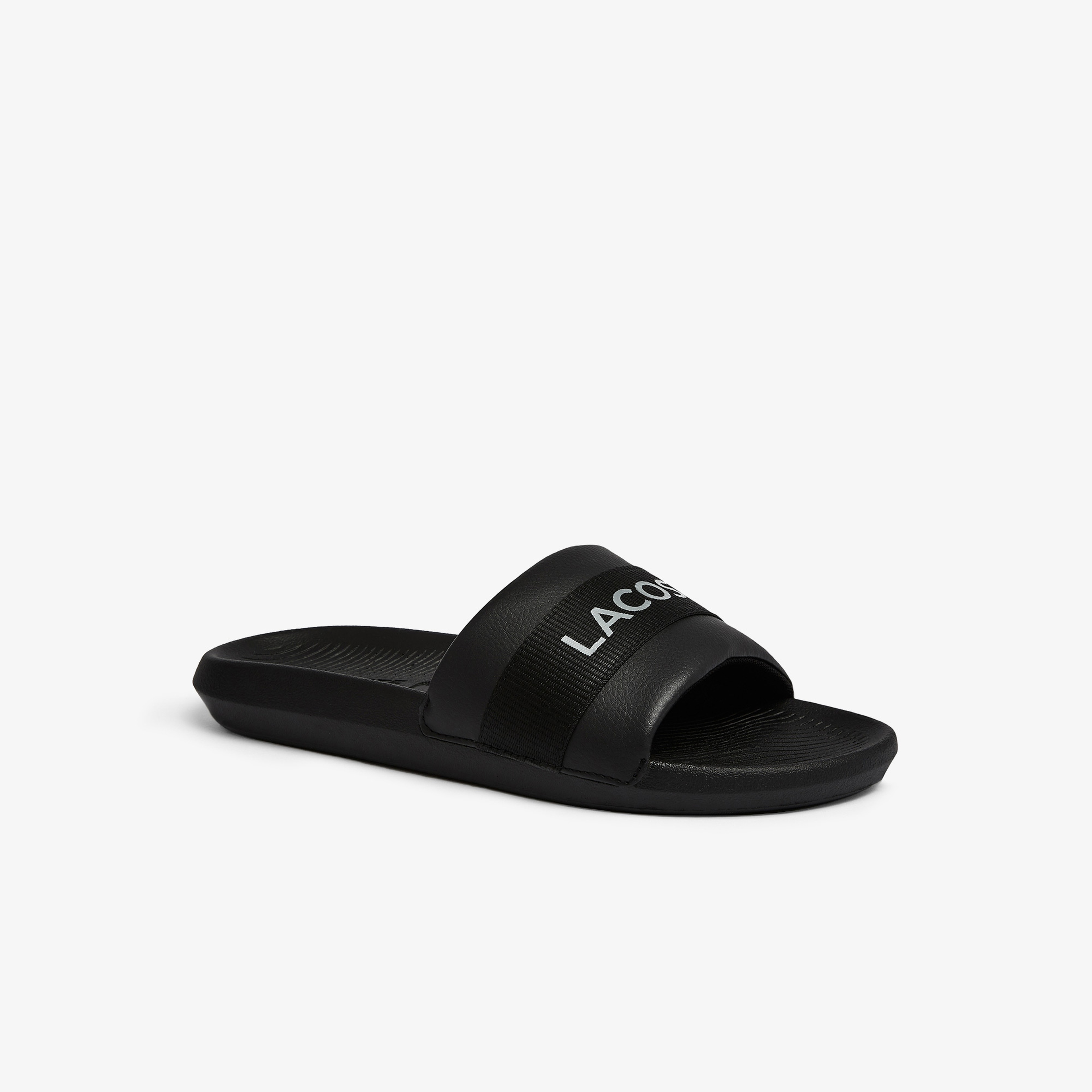 Lacoste Men's Croco Slides Textile Logo