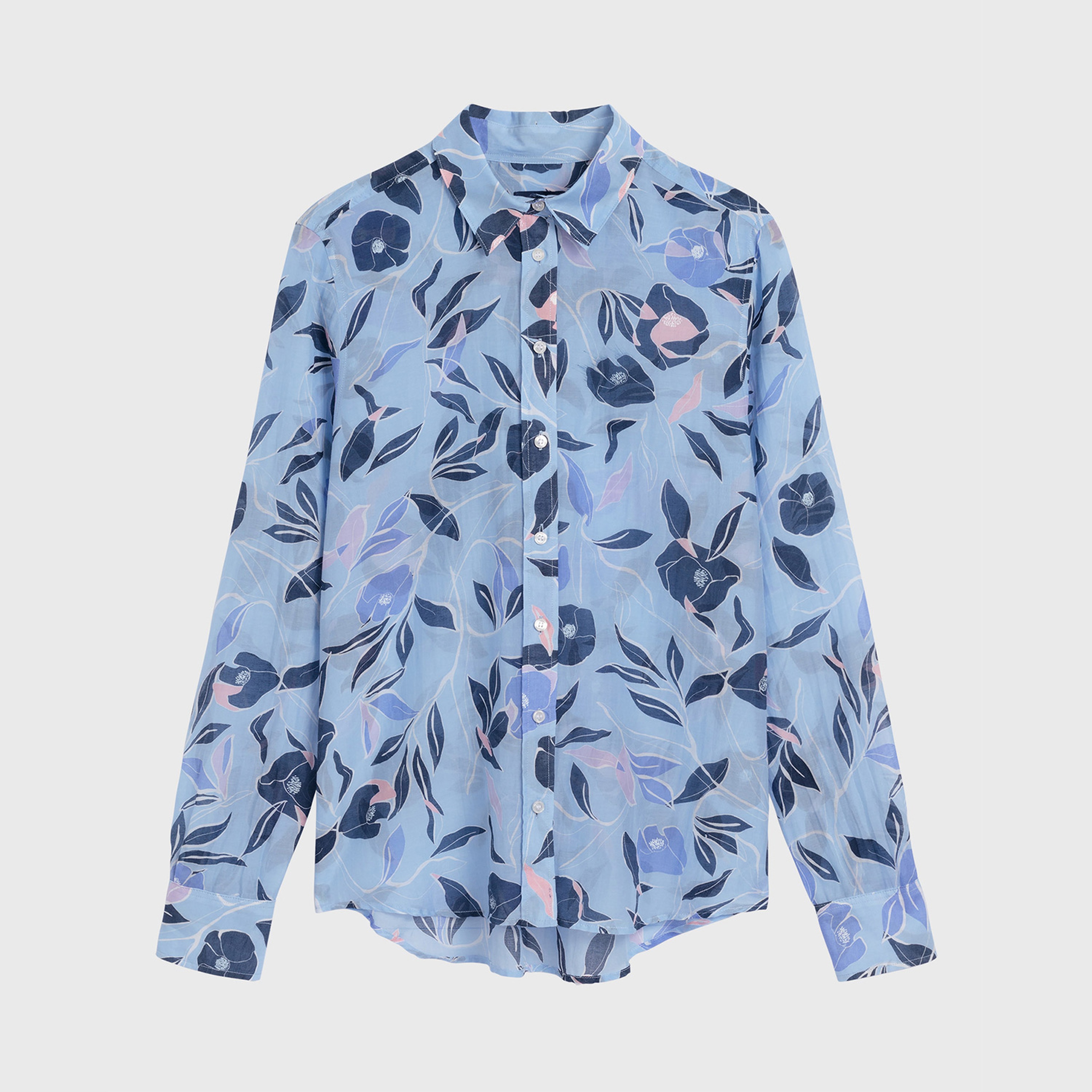 Gant Kadın Açık Mavi Regular Fit İpek Gömlek