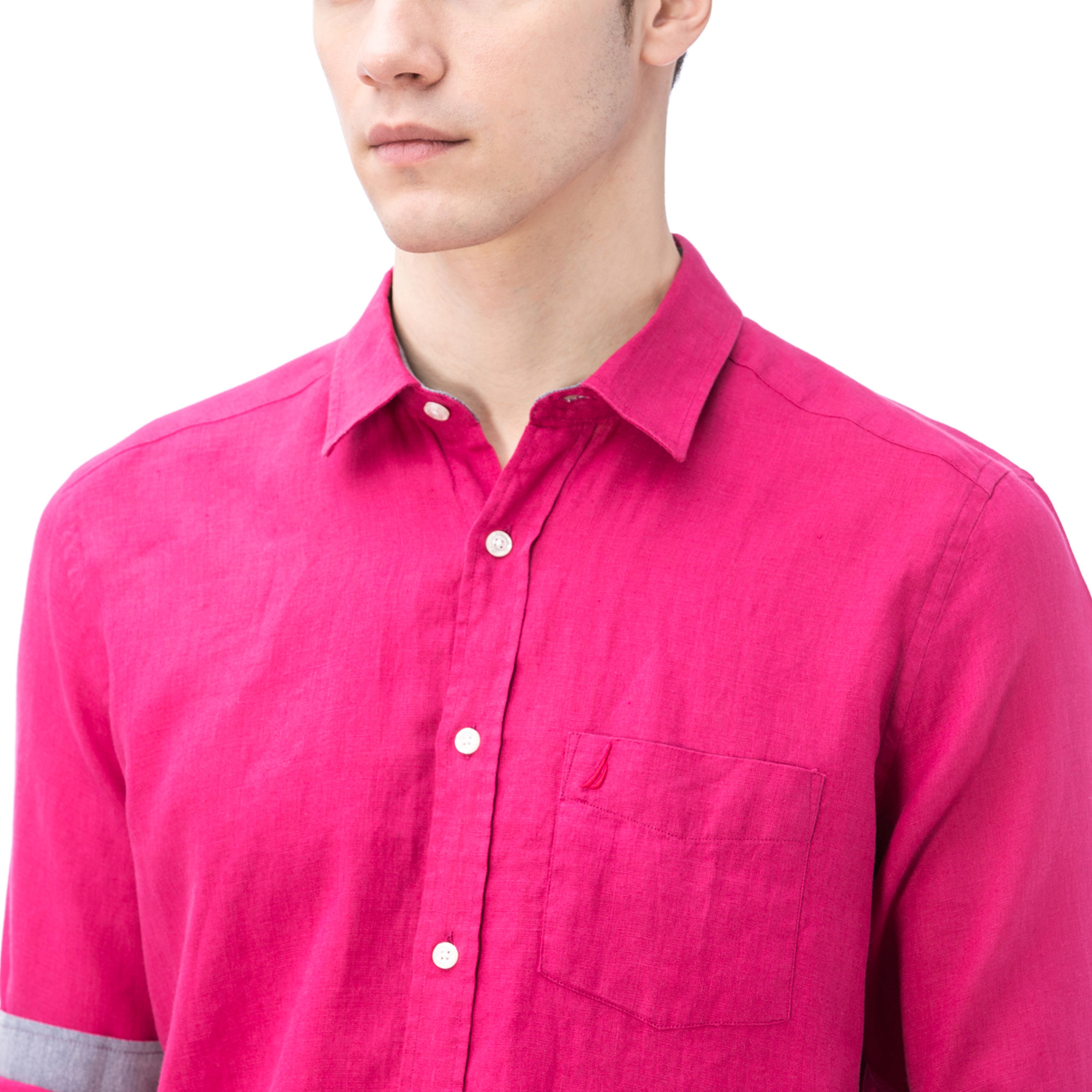 Nautica Erkek Fuşya Keten Gömlek