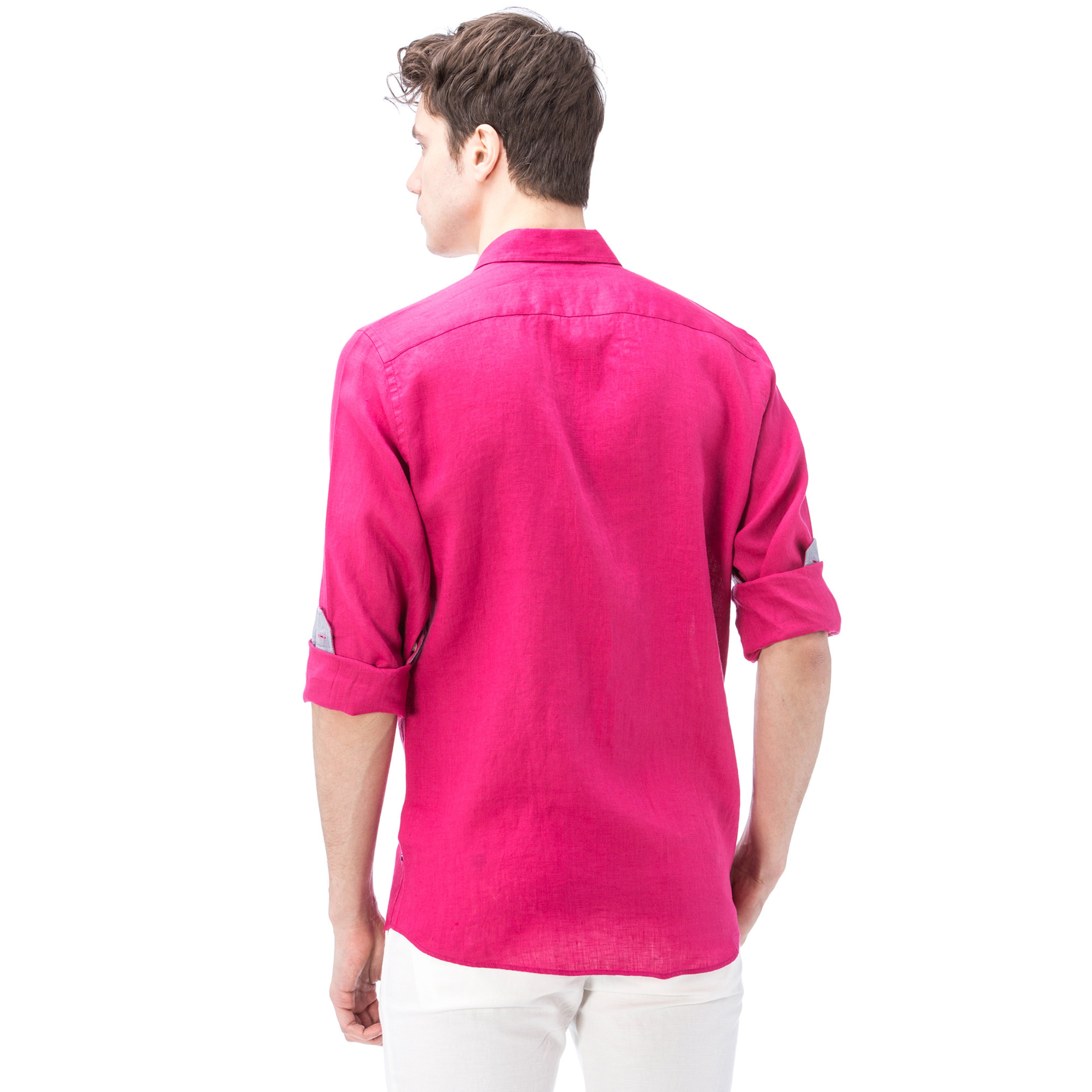 Nautica Erkek Fuşya Keten Gömlek